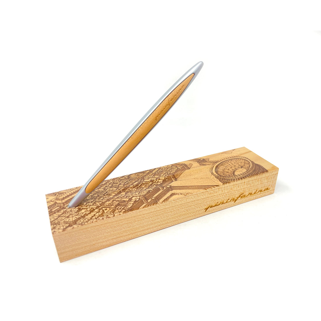 Pininfarina Cambiano Ethergraf® Italian Beauty – Stylus with Ethergraf® or Ballpoint Tip &amp; Cedar Wood Desk Stand (Special Edition)