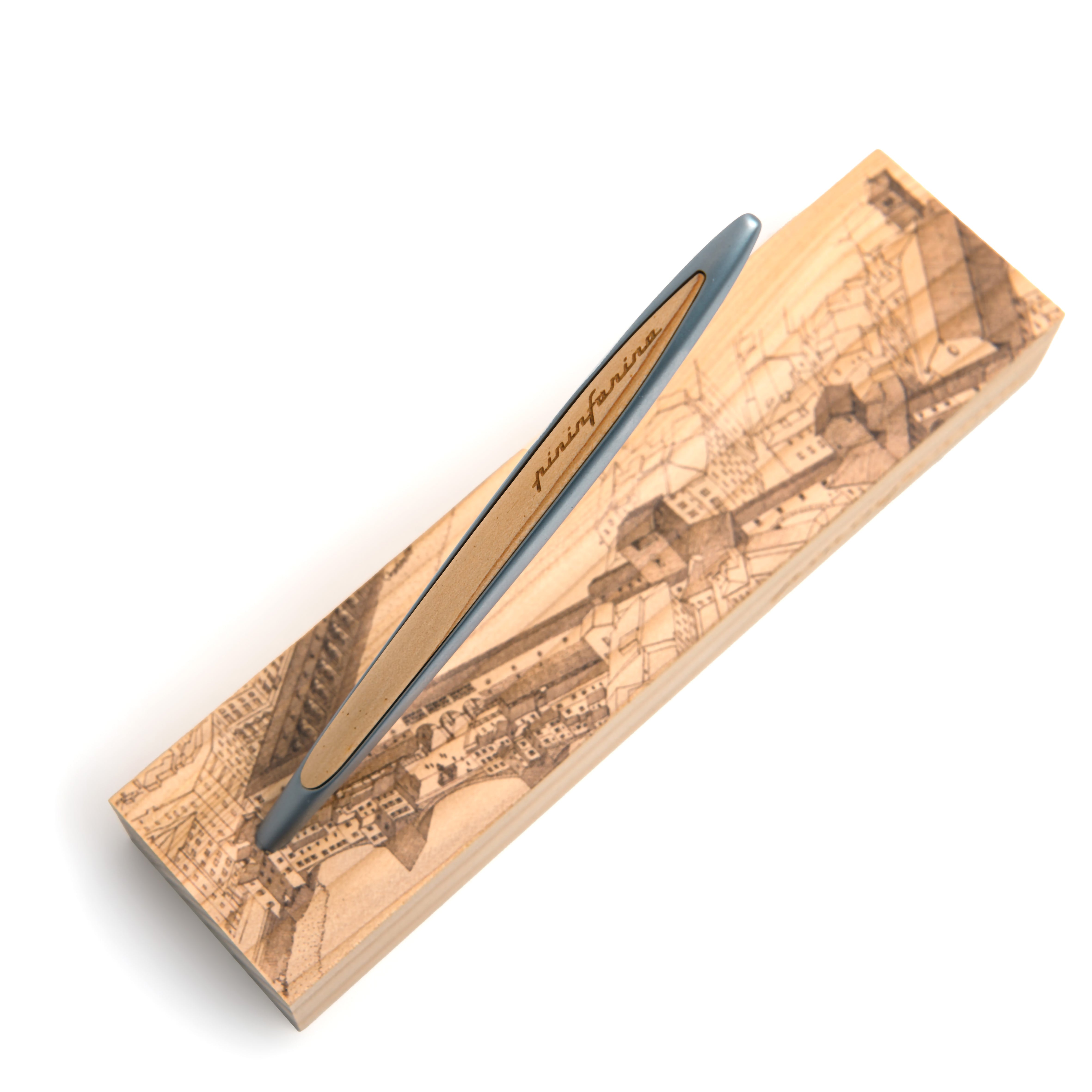 Pininfarina Cambiano Ethergraf® Italian Beauty – Stylus with Ethergraf® or Ballpoint Tip &amp; Cedar Wood Desk Stand (Special Edition)