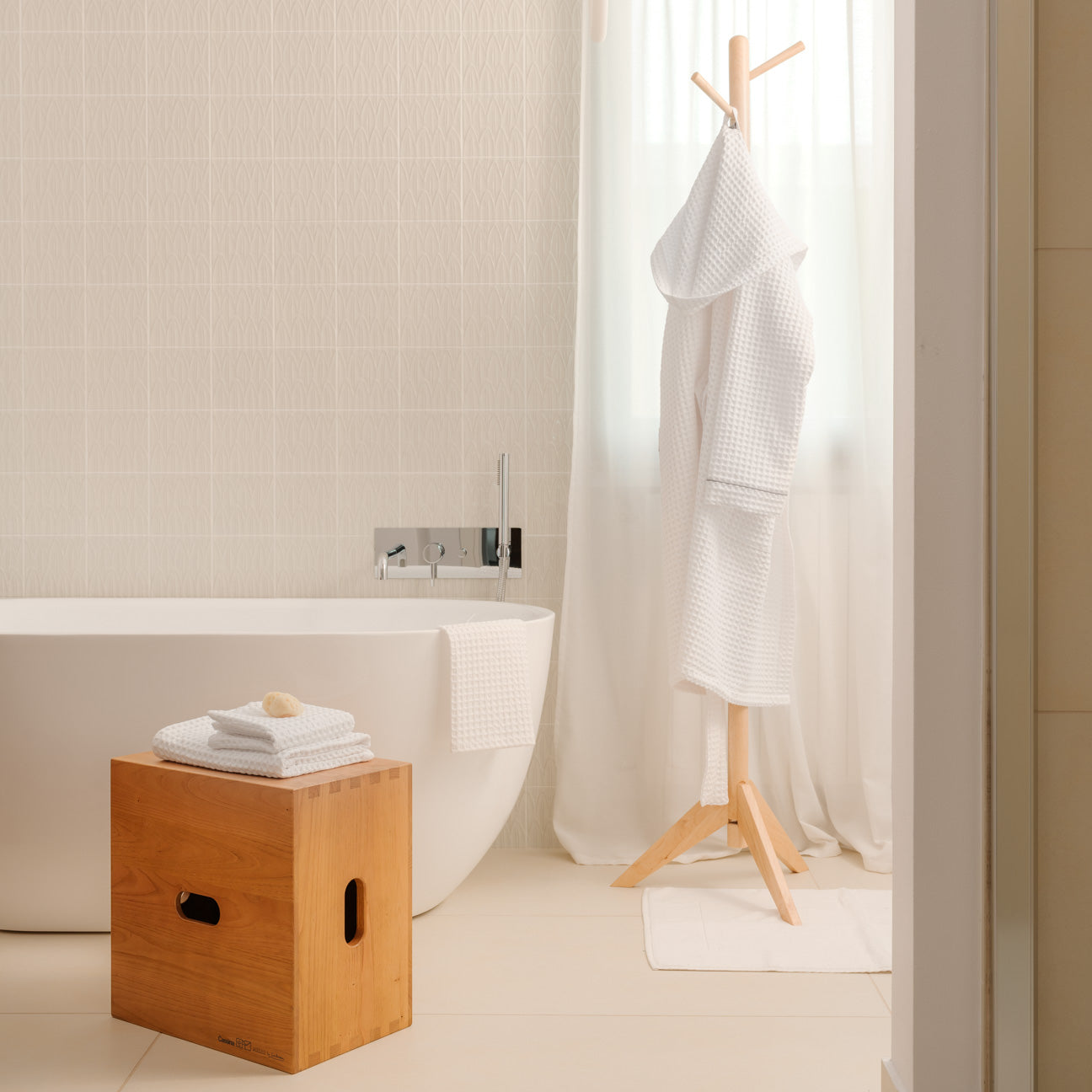 Accappatoio Nido d'ape con cappuccio