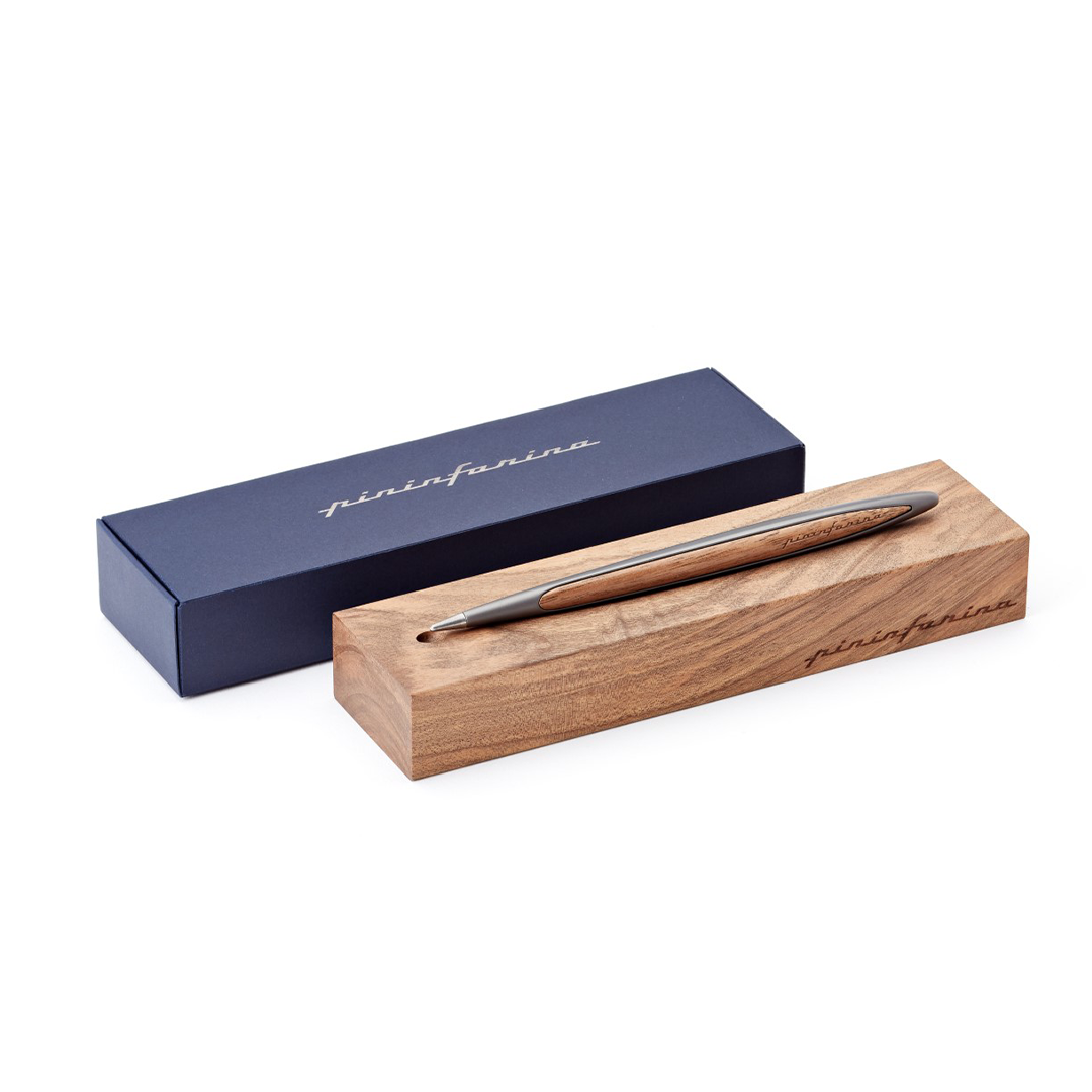 Pininfarina Cambiano Classic Ethergraf – Stylus with Ethergraf® Metal Alloy Nib and Solid Wood Desk Stand