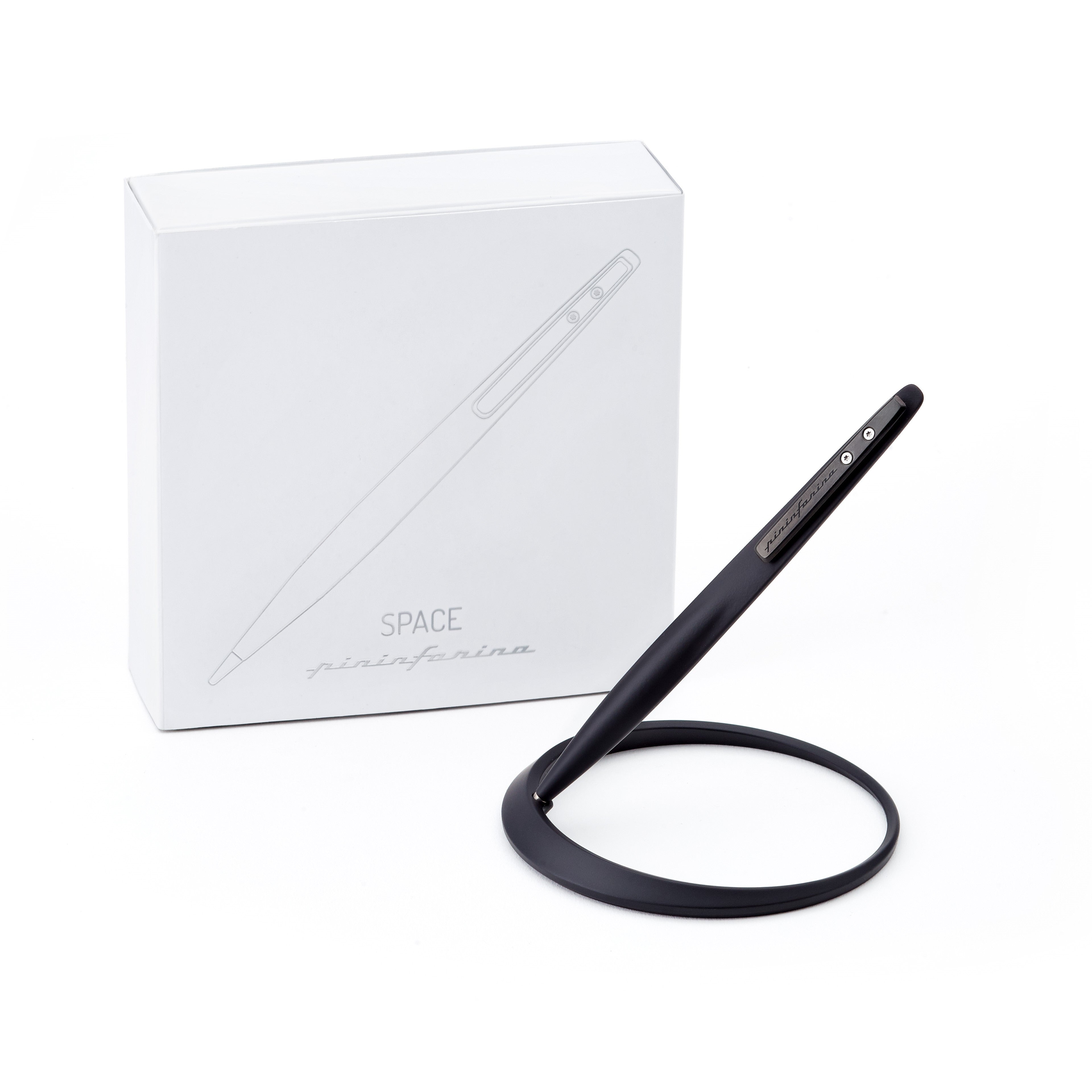 Pininfarina Space Ethergraf – Inkless Stylus with Circular Aluminum Desk Base