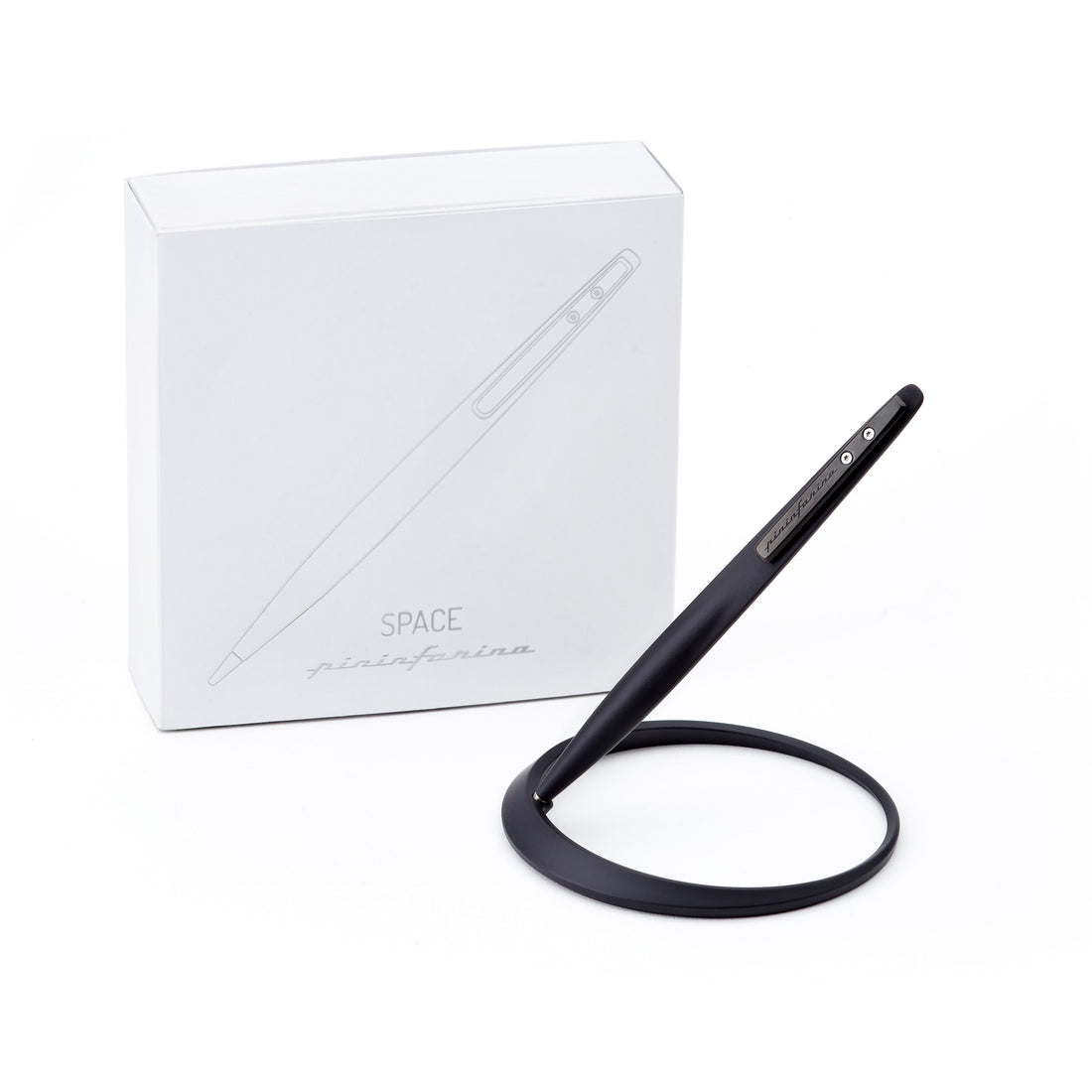 Pininfarina Space Ethergraf – Inkless Stylus with Circular Aluminum Desk Base