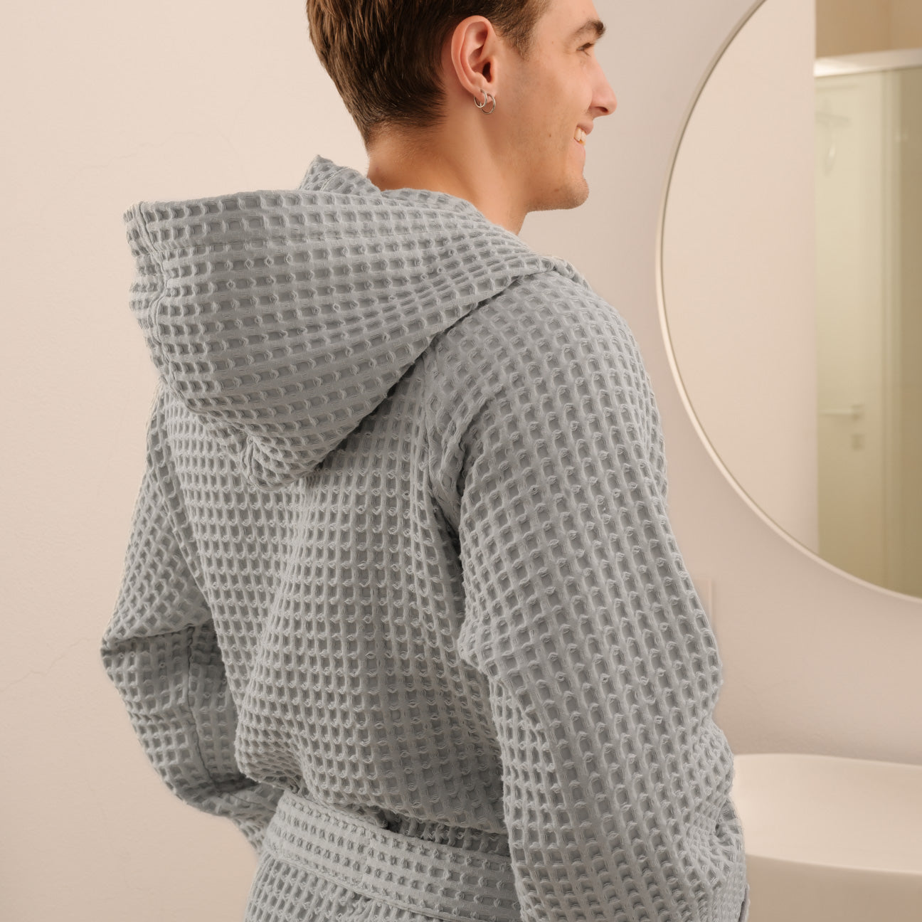 Accappatoio Nido d'ape con cappuccio