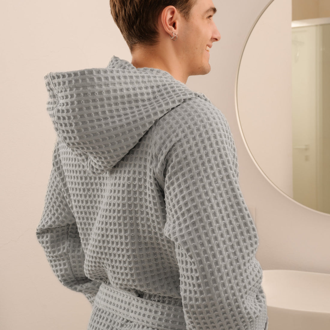 Accappatoio Nido d'ape con cappuccio