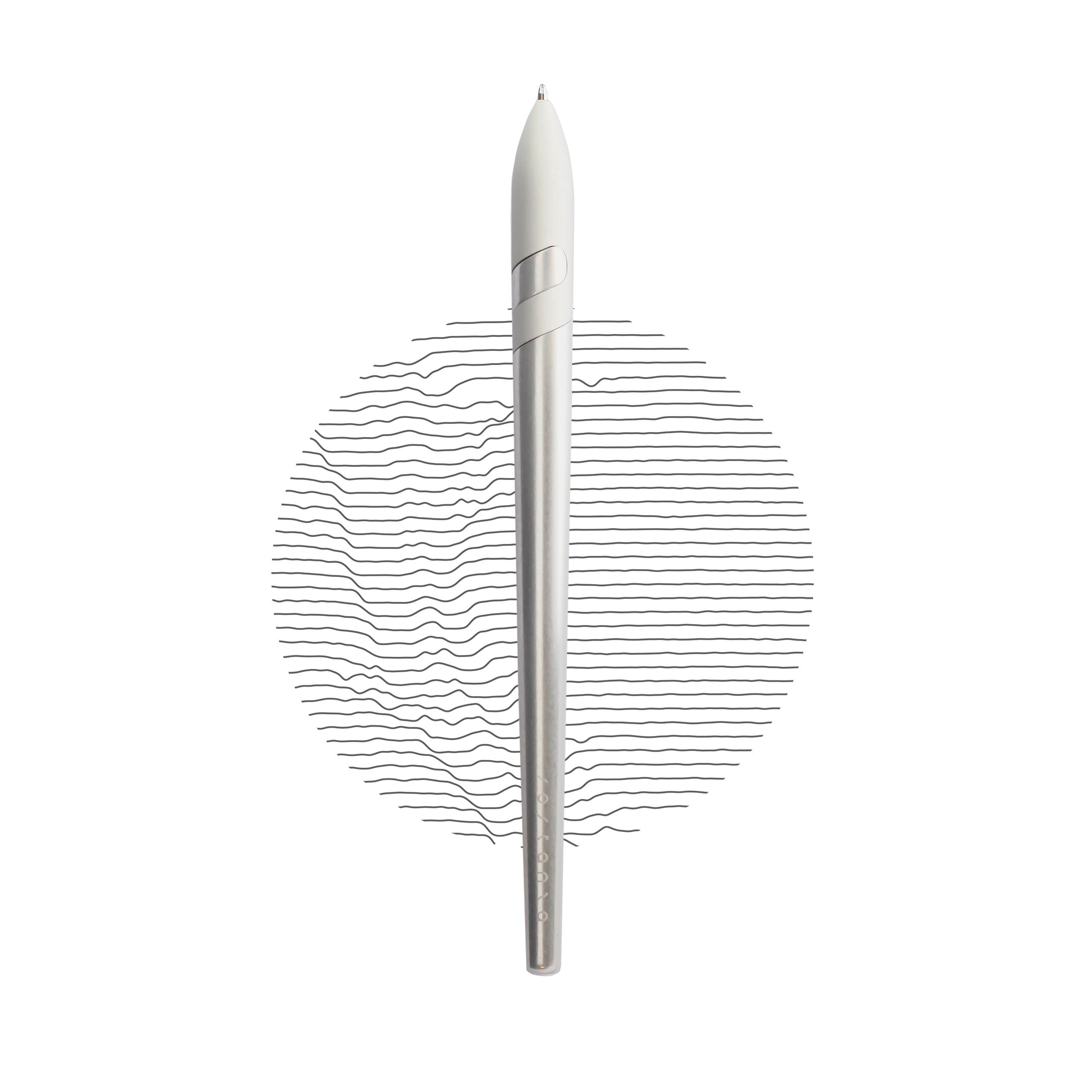 Sostanza Pen – Ballpoint Pen in Silver/Black Anodized Aluminum with Magnetic Mechanism