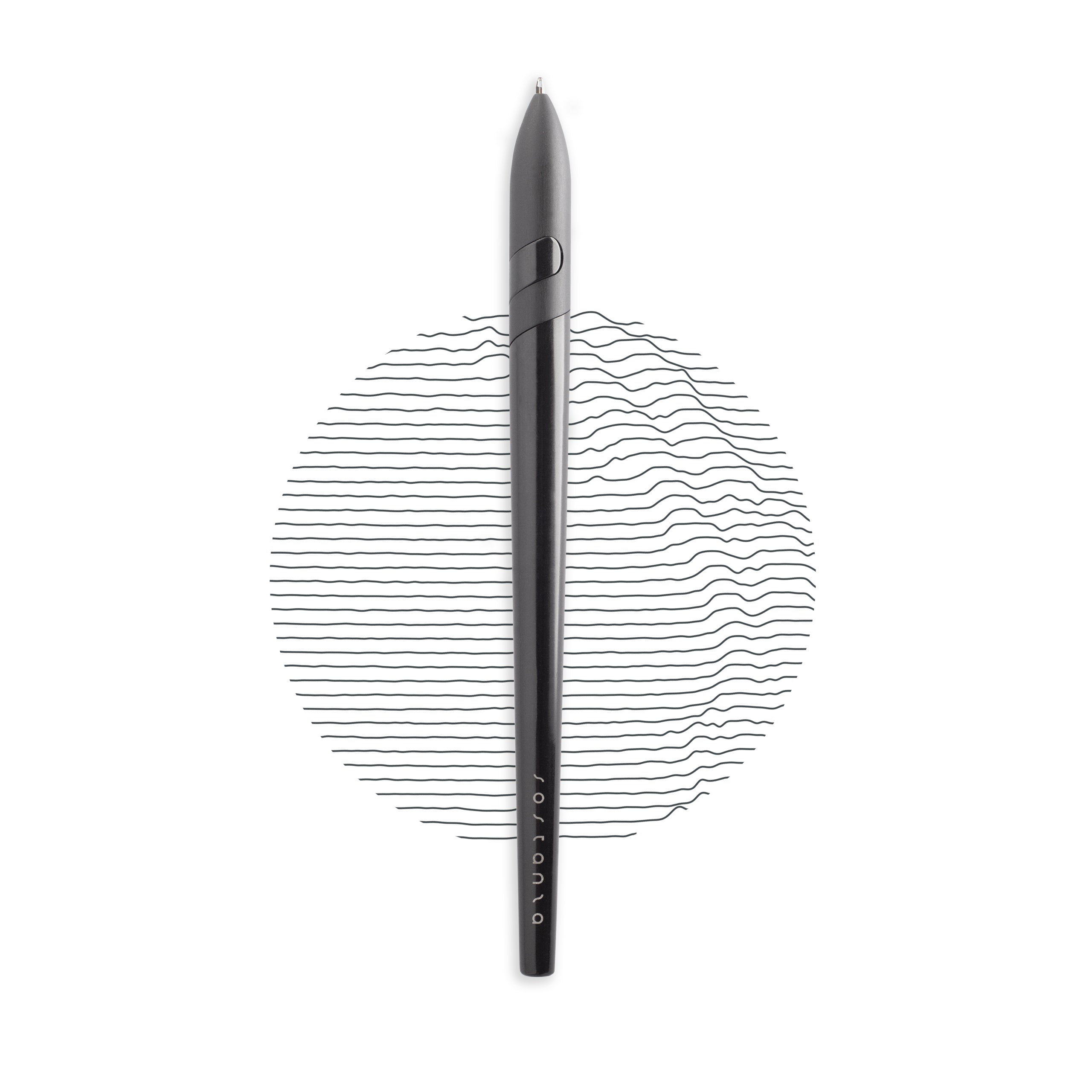 Sostanza Pen – Ballpoint Pen in Silver/Black Anodized Aluminum with Magnetic Mechanism