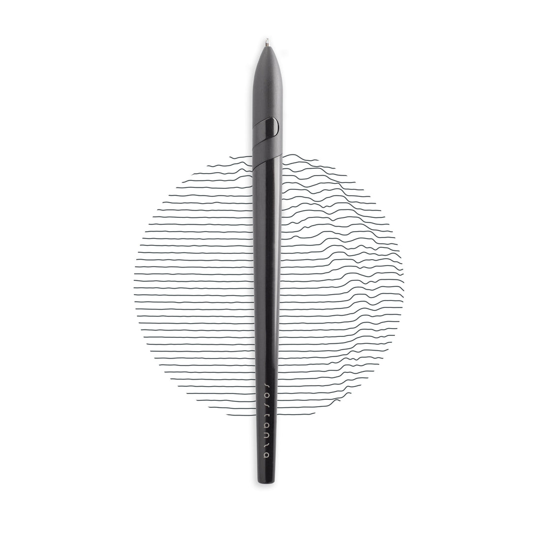 Sostanza Pen – Ballpoint Pen in Silver/Black Anodized Aluminum with Magnetic Mechanism