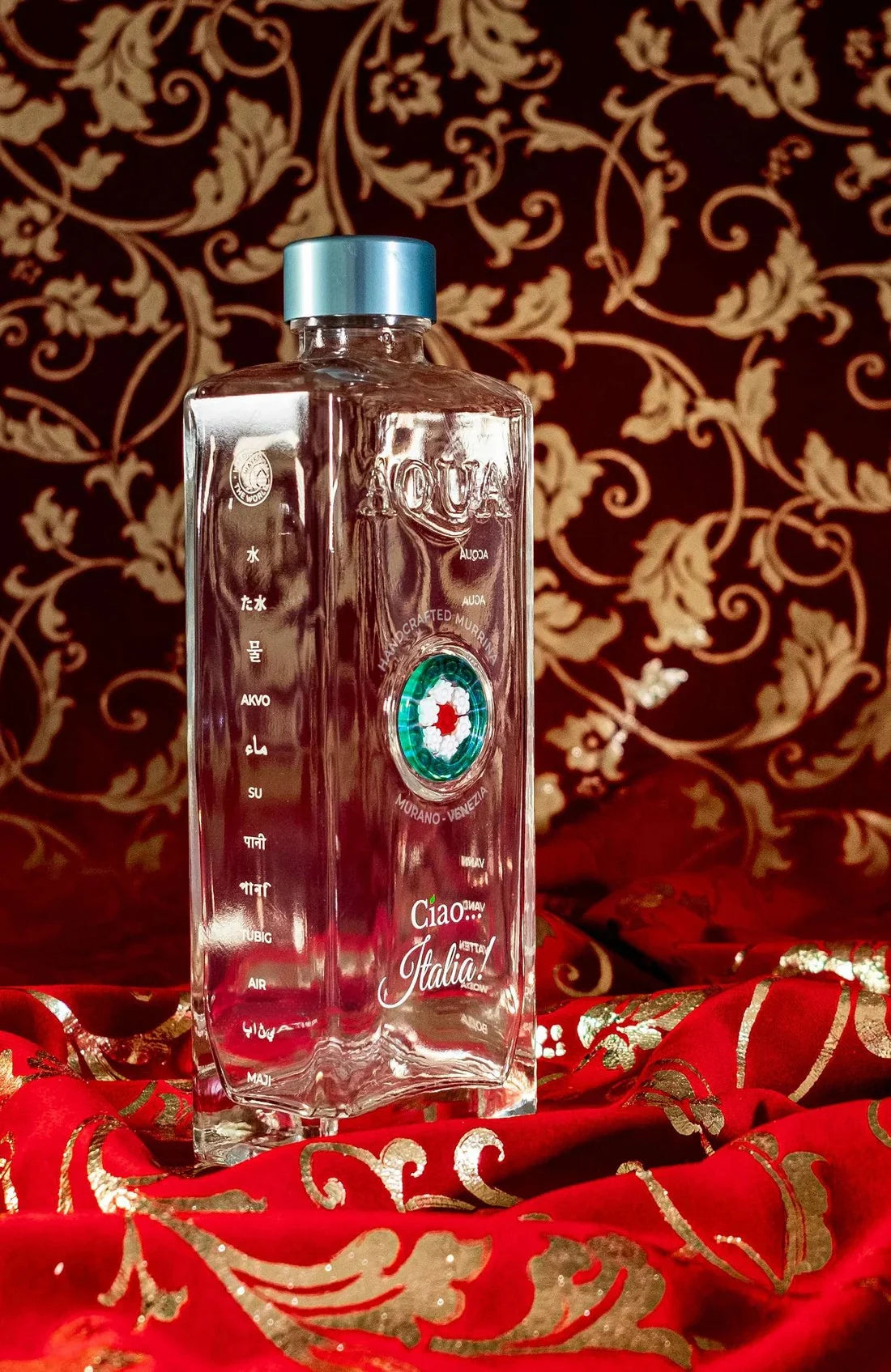 Glass Bottle with Handcrafted Murrina of Murano - Italia.