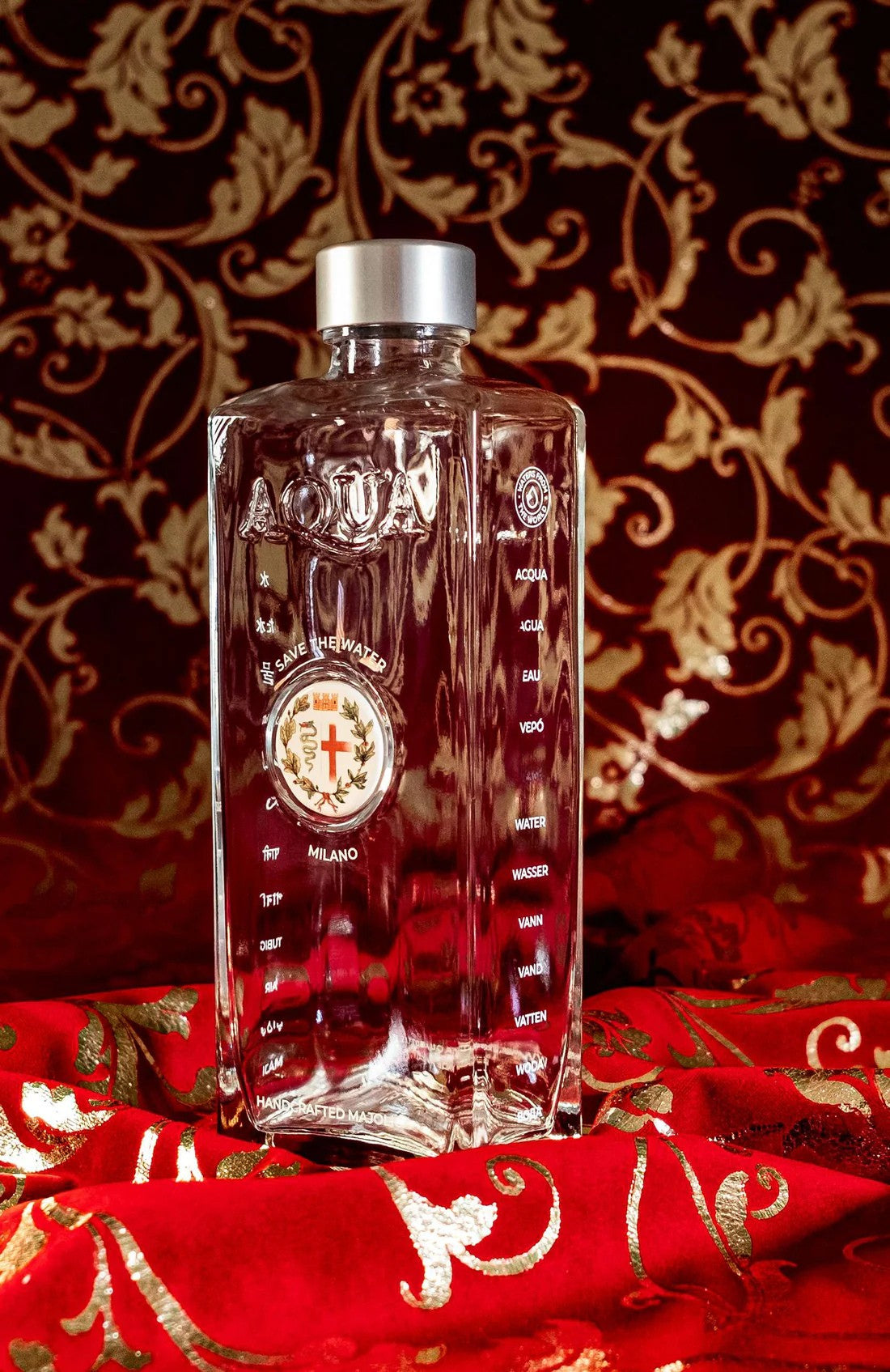 Glass Bottle with Majolica di Bassano - Milano.