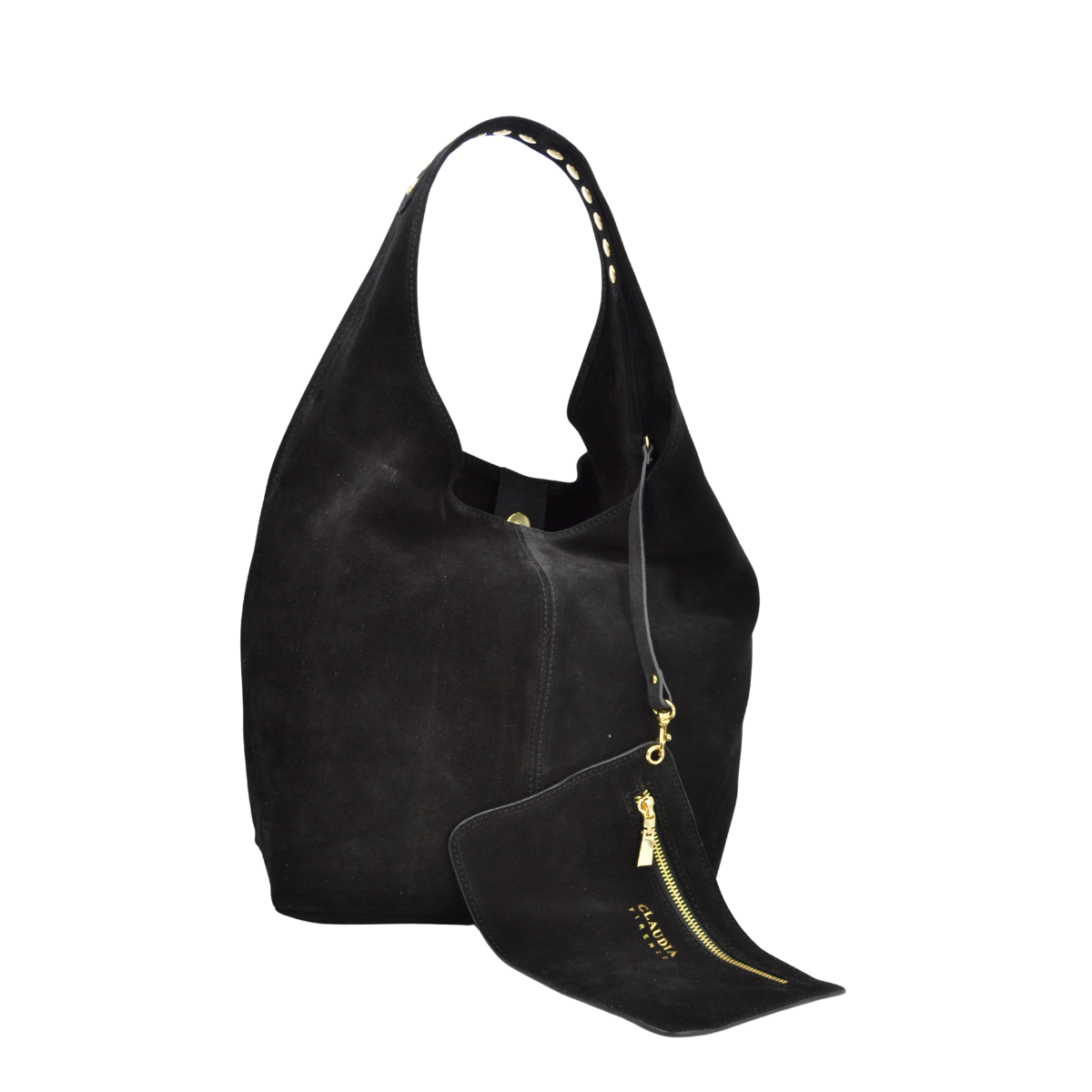 Ines - Borchie Camoscio Nero