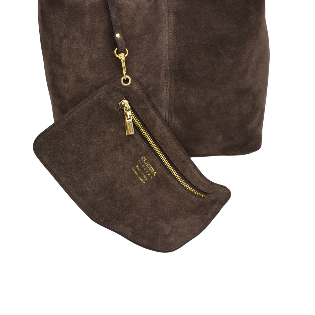 Ines - Borchie Camoscio Castagno