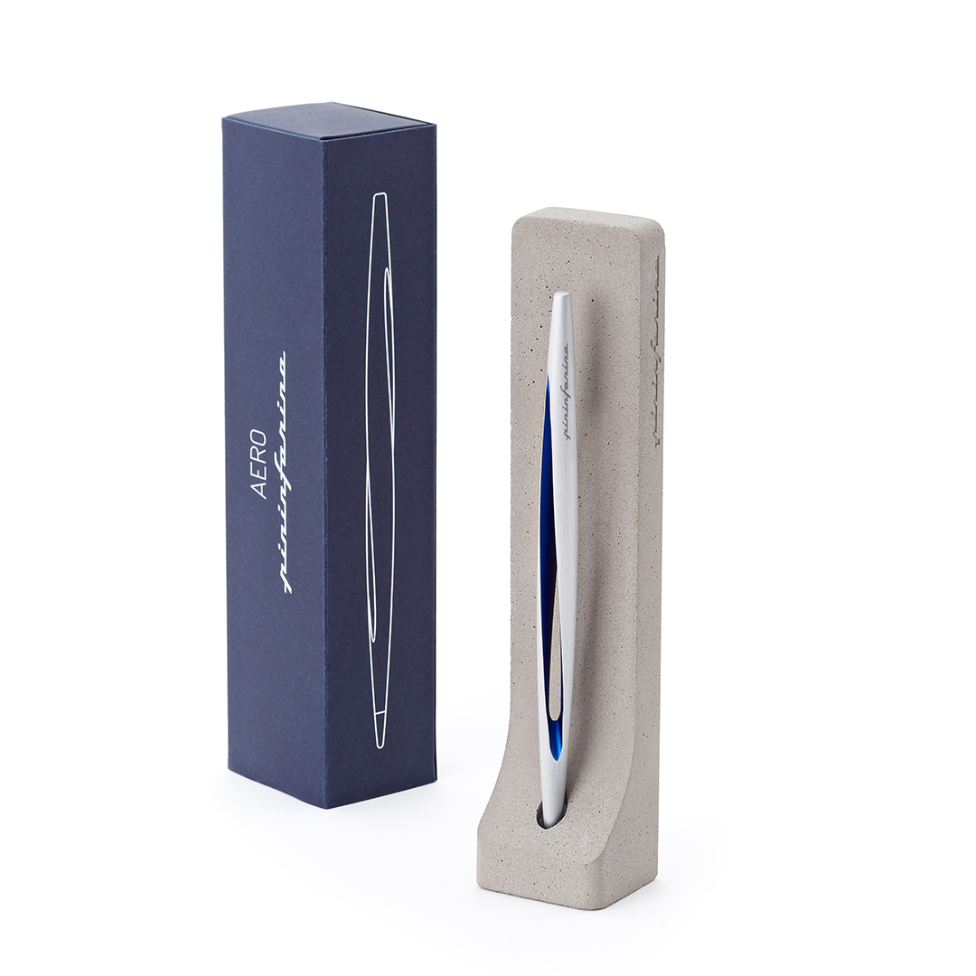 Pininfarina Aero Ethergraf – Inkless Stylus with Raw Concrete Desk Stand