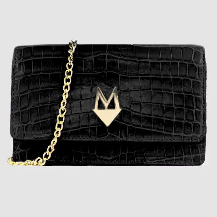 Pochette "Divina" Borsa in vera pelle di Coccodrillo Lilla
