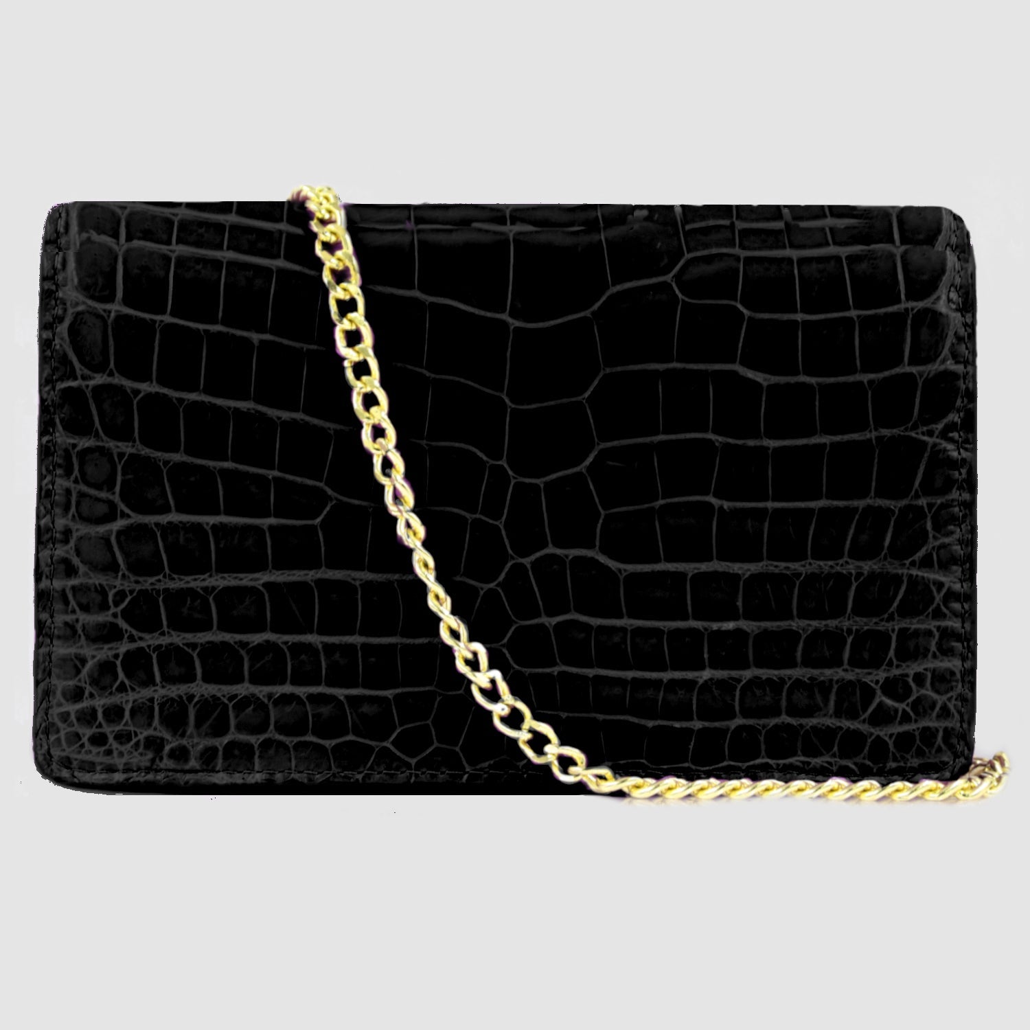 Pochette "Divina" Borsa in vera pelle di Coccodrillo Nero