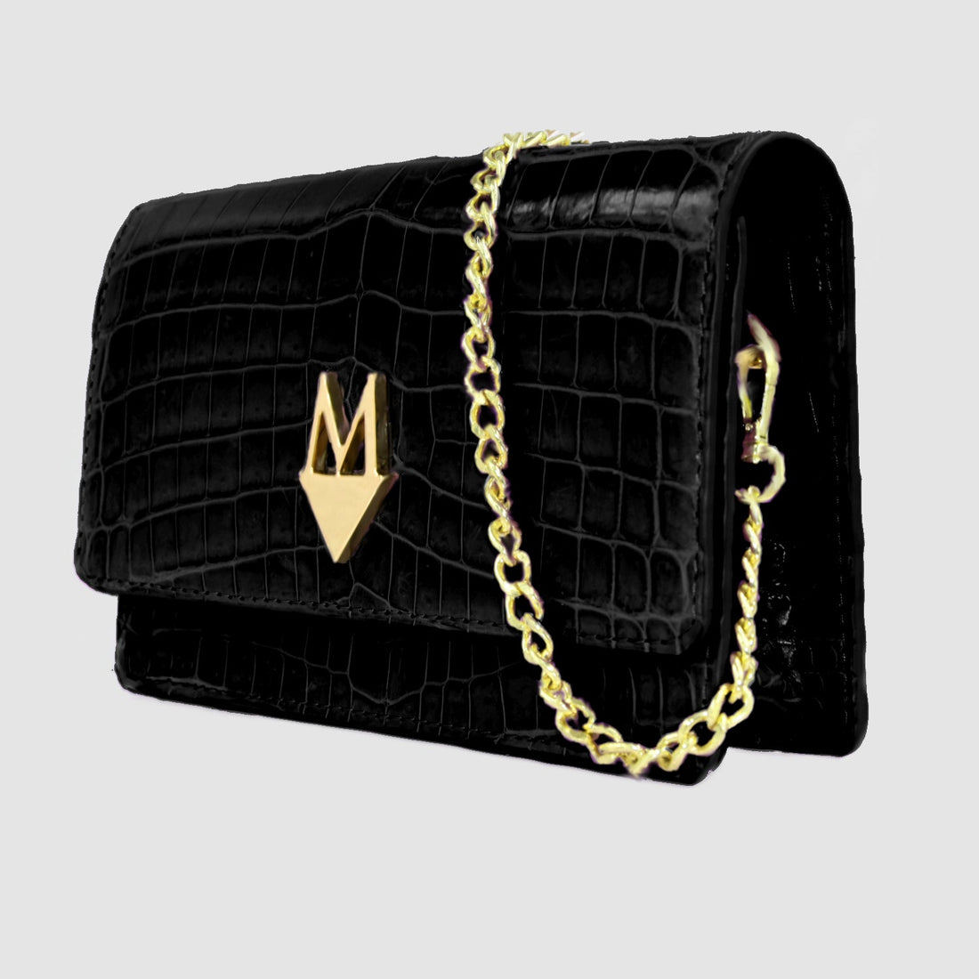 Pochette "Divina" Borsa in vera pelle di Coccodrillo Lilla