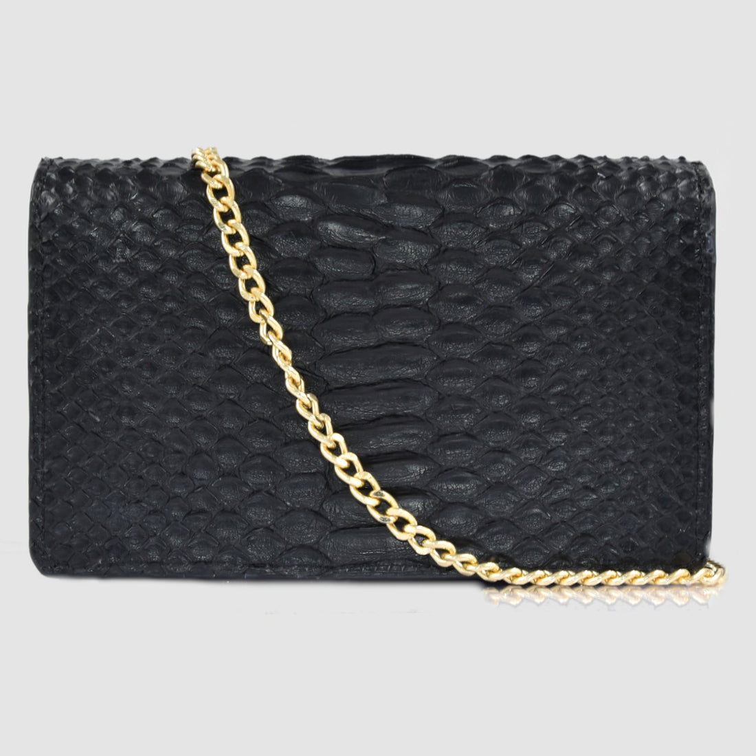 Pochette "Divina" Borsa in vera pelle di Pitone Nero