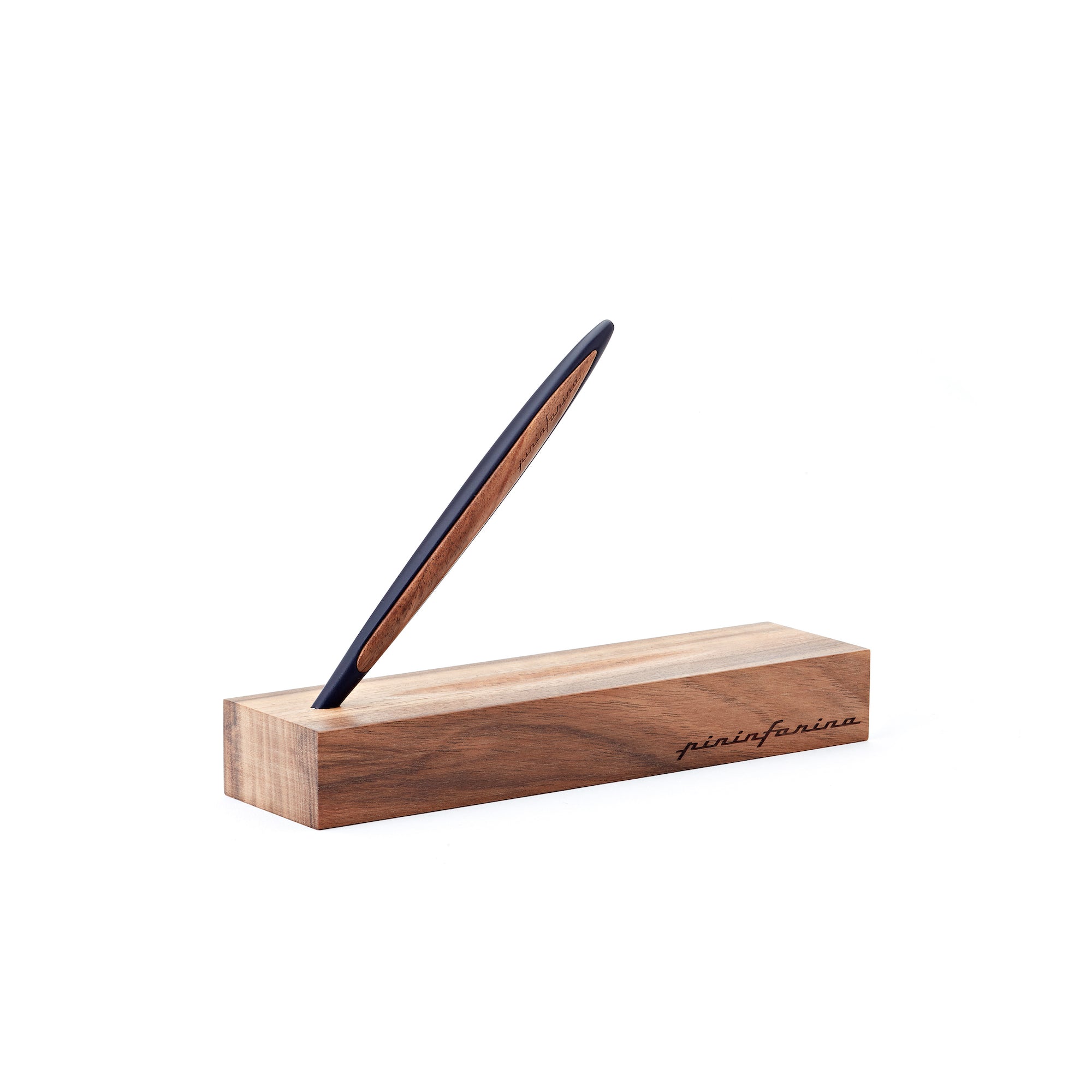 Pininfarina Cambiano Classic Ink - Ballpoint Pen with Solid Wood Desk Stand