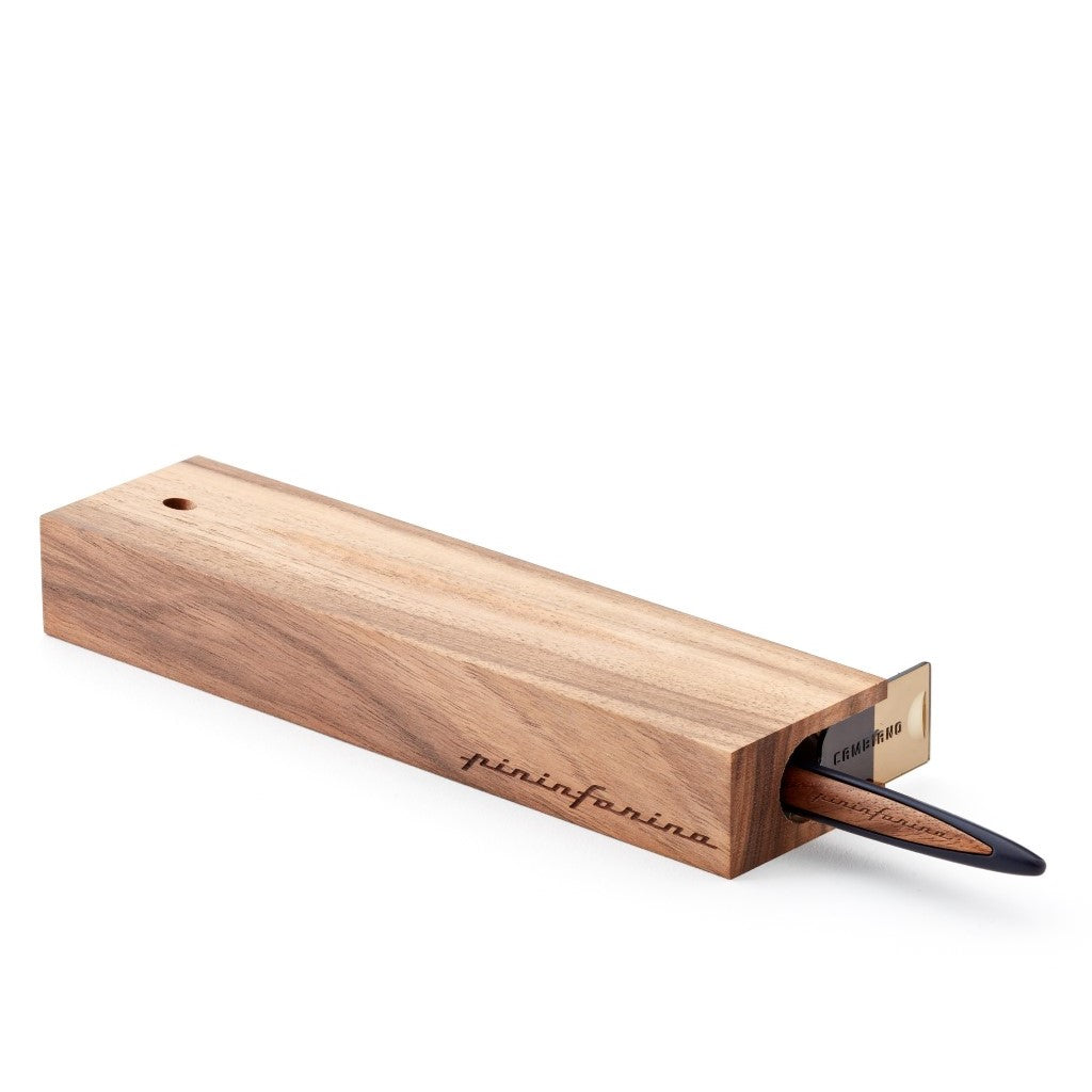 Pininfarina Cambiano Classic Ink - Ballpoint Pen with Solid Wood Desk Stand