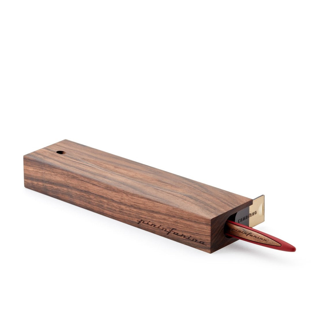 Pininfarina Cambiano Classic Ink - Ballpoint Pen with Solid Wood Desk Stand