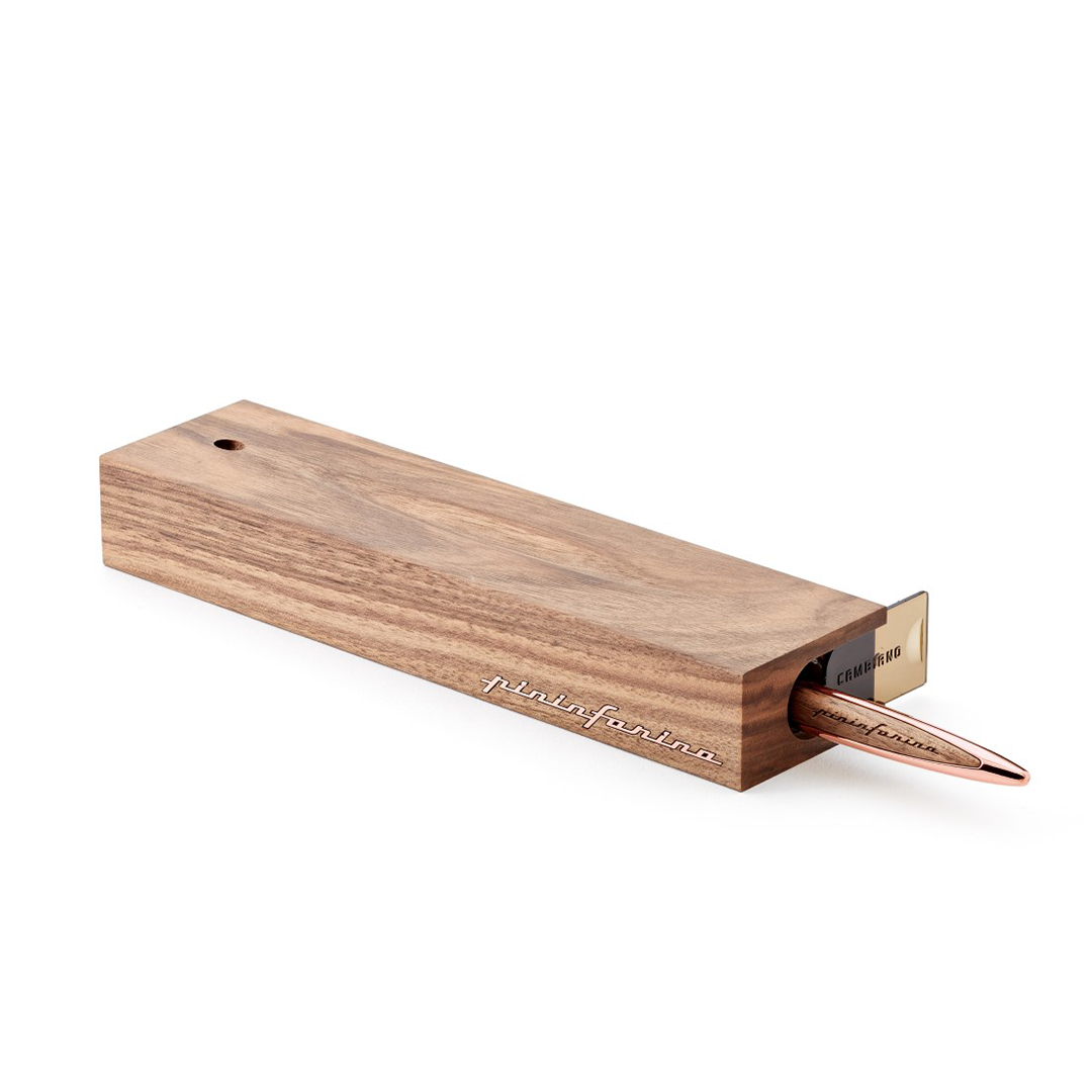 Pininfarina Cambiano Luxury Ethergraf – Stylus  with Ethergraf® Metal Alloy Tip and Solid Wood Desk Stand