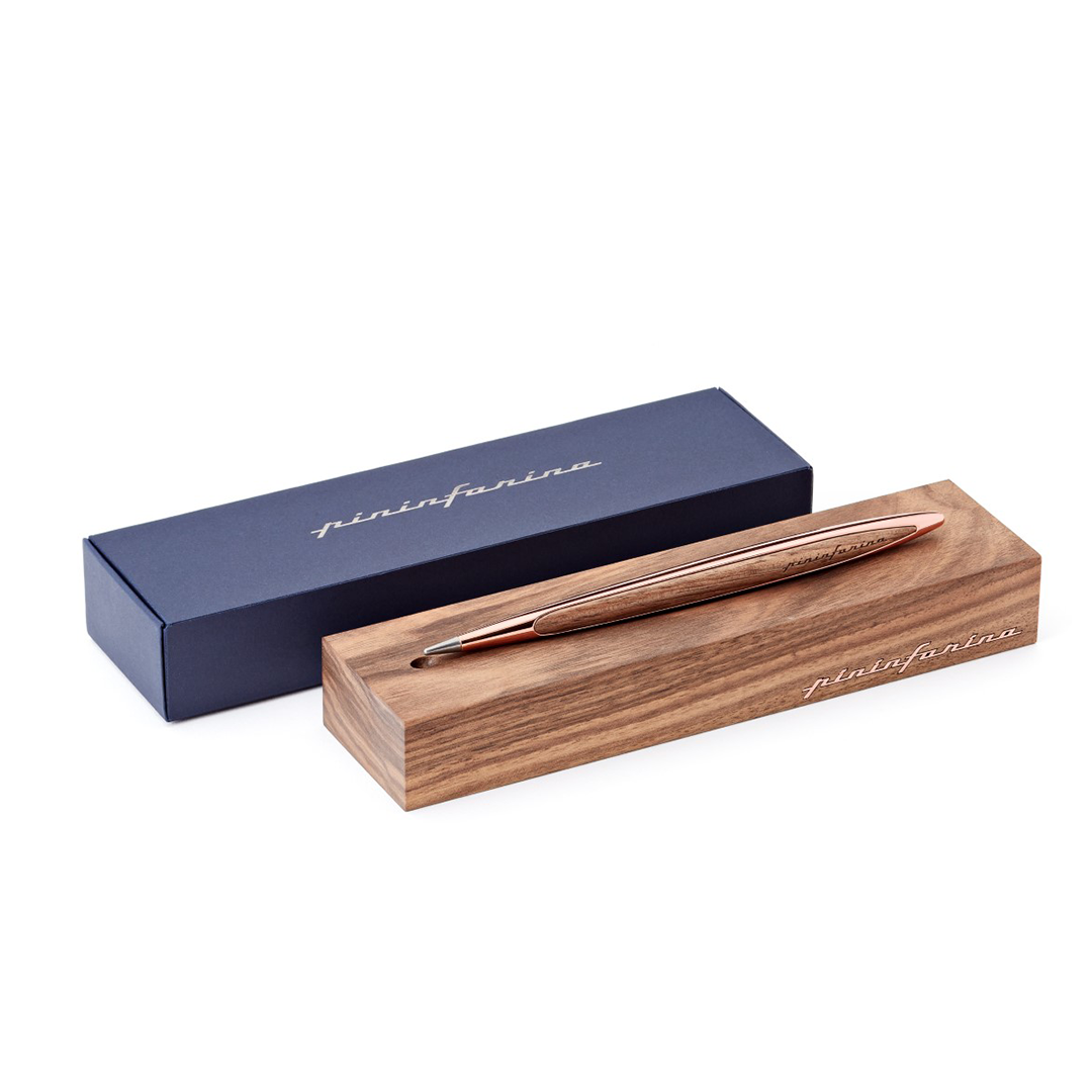 Pininfarina Cambiano Luxury Ethergraf – Stylus  with Ethergraf® Metal Alloy Tip and Solid Wood Desk Stand