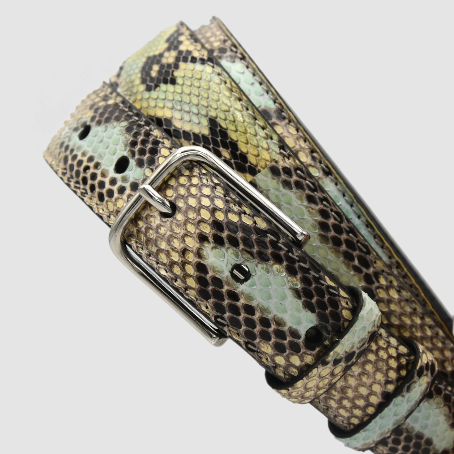 Cintura Donna in vera pelle di Pitone Personalizzabile -  Verde sfumato