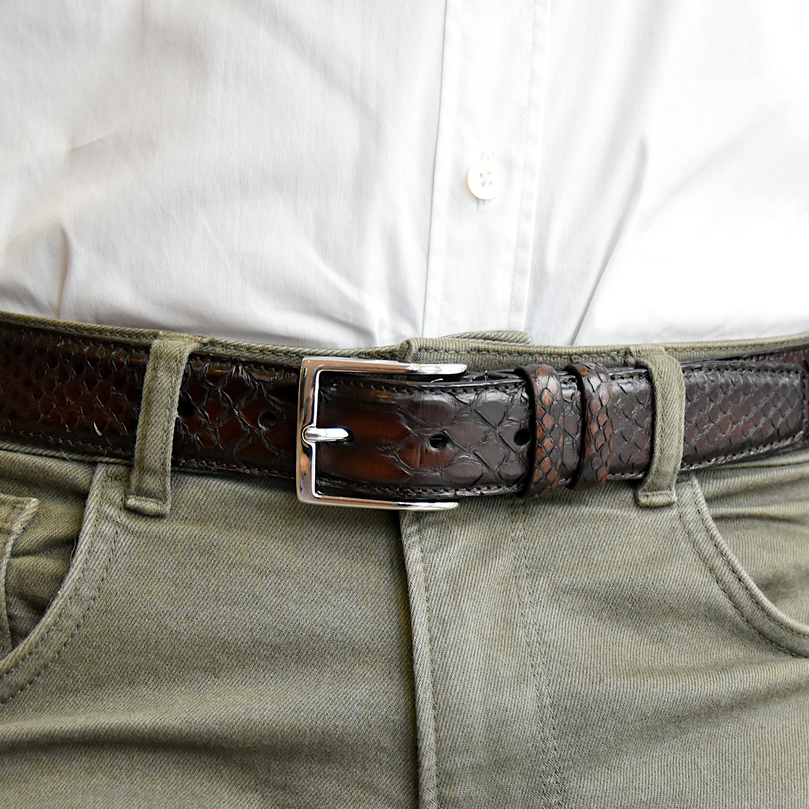 Cintura Uomo in vera pelle di Pitone Personalizzabile