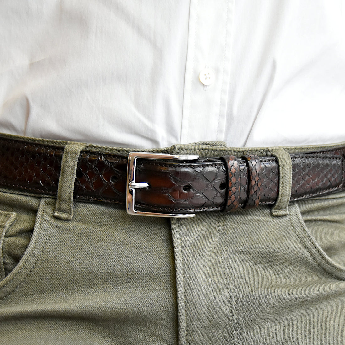 Cintura Uomo in vera pelle di Pitone Personalizzabile