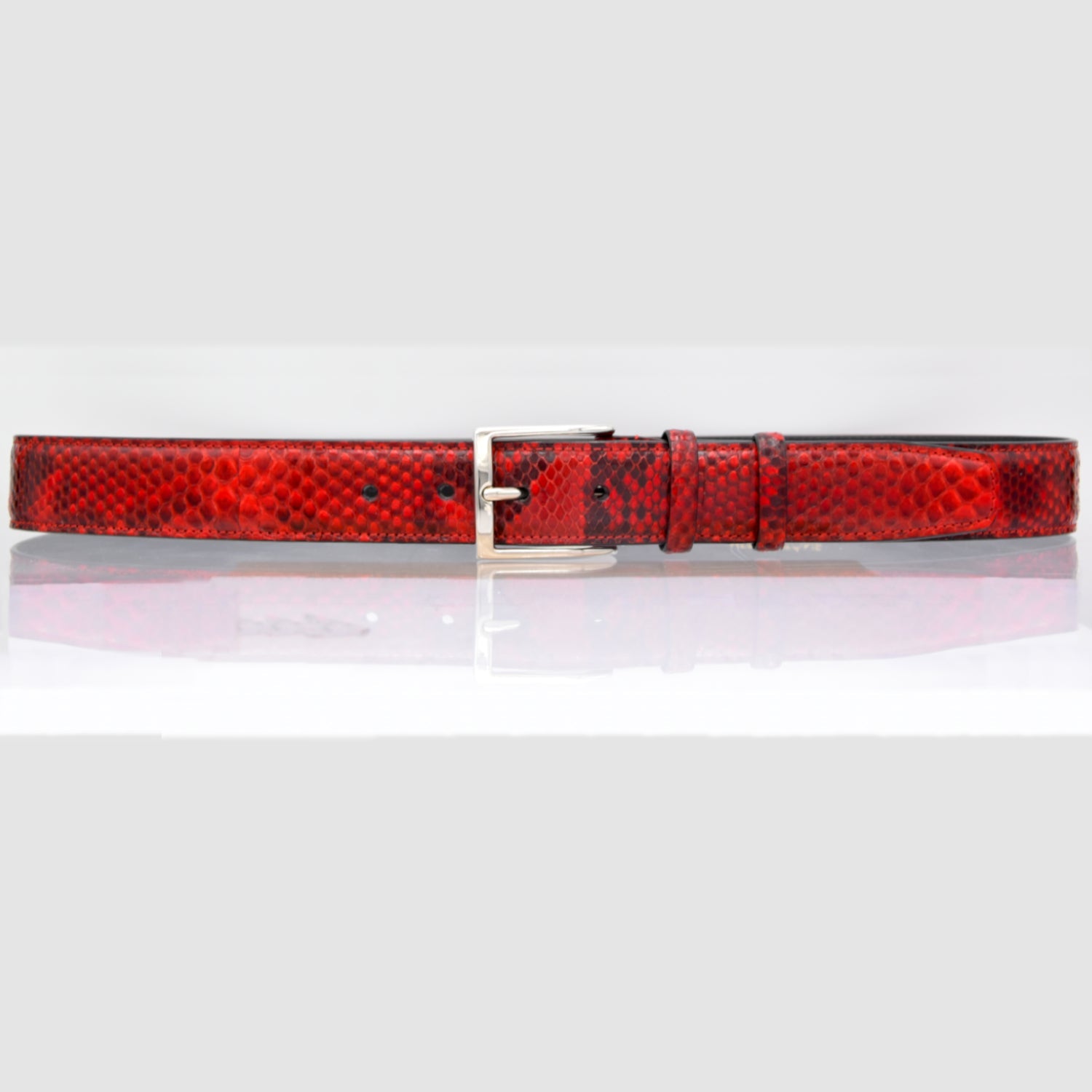 Cintura Uomo vera pelle di Pitone Personalizzabile - Rosso
