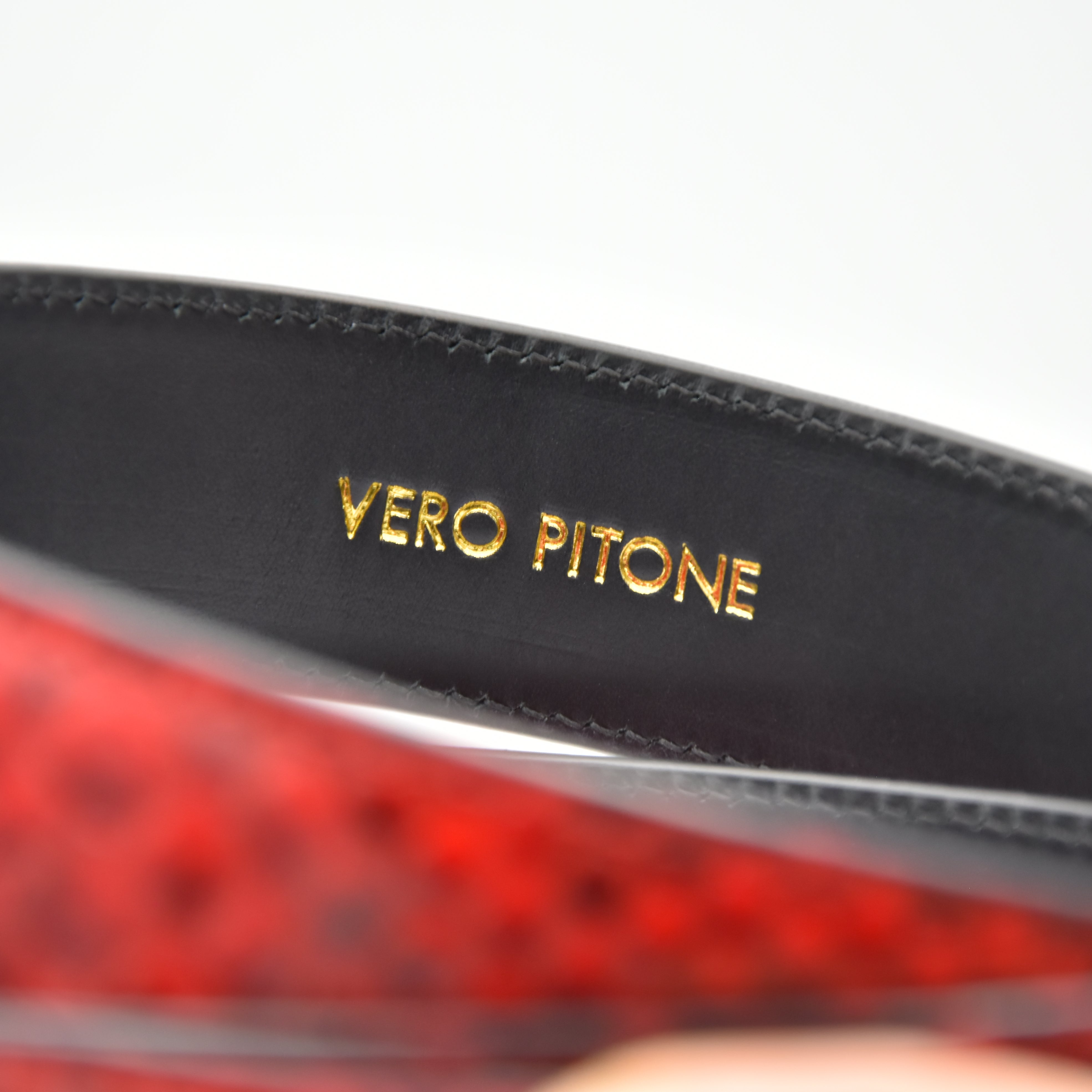 Cintura Uomo vera pelle di Pitone Personalizzabile - Rosso