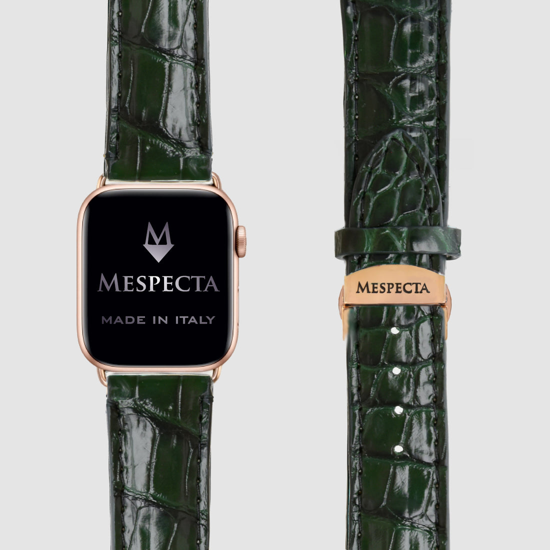 Cinturino Apple Watch in Pelle di Coccodrillo – Personalizzabile (Ultra, Serie 4–10, SE)