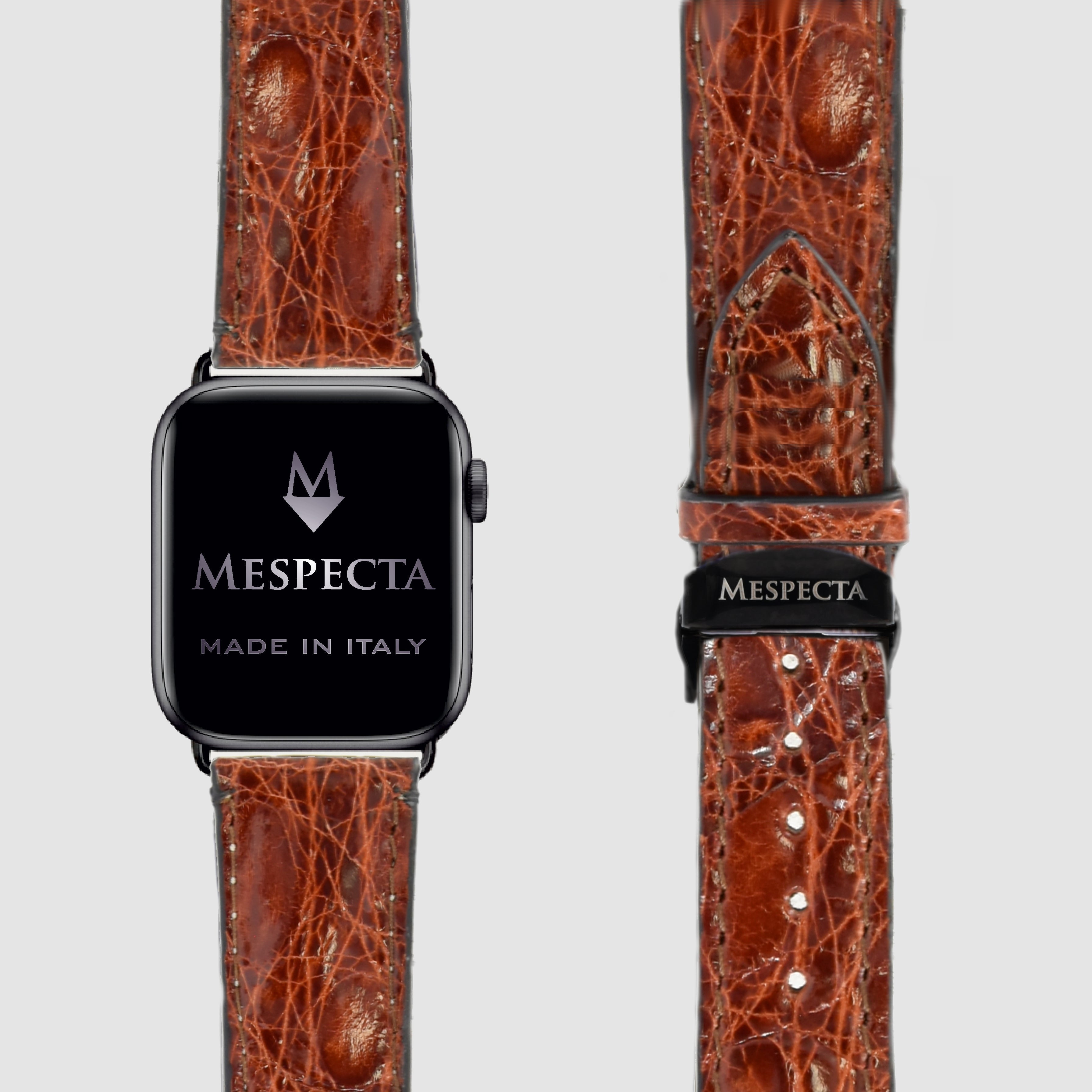 Cinturino Apple Watch in Pelle di Coccodrillo – Personalizzabile (Ultra, Serie 4–10, SE)