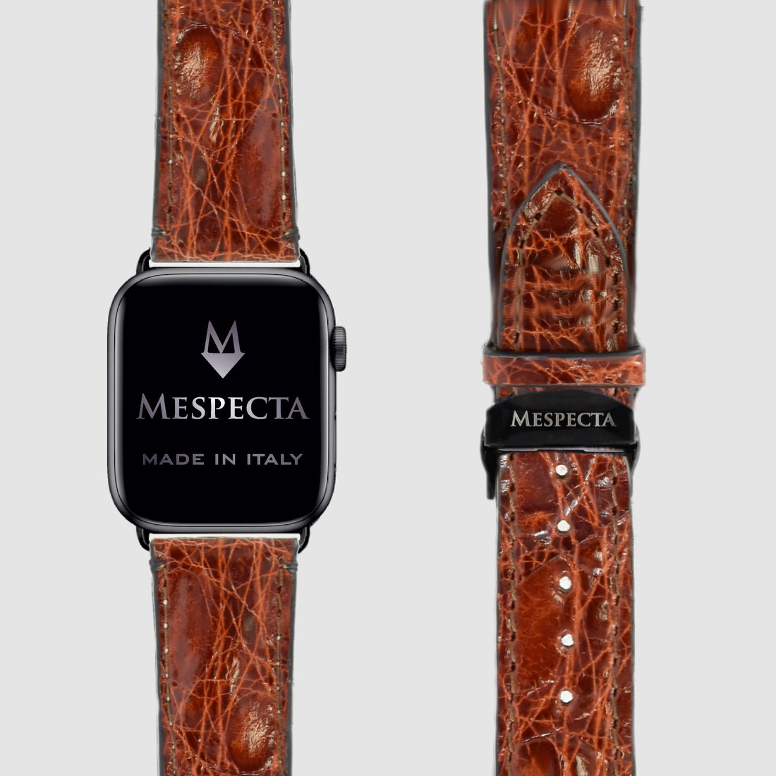 Cinturino Apple Watch in Pelle di Coccodrillo – Personalizzabile (Ultra, Serie 4–10, SE)