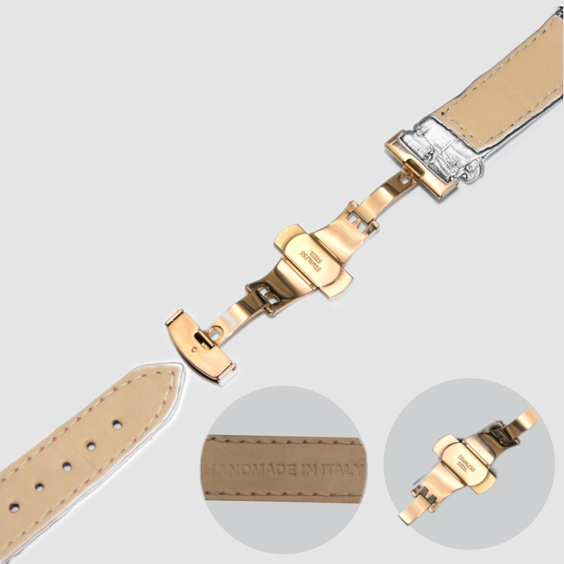 Cinturino Apple Watch Personalizzabile in Pelle di Coccodrillo Lilla – Personalizzabile (Ultra, Serie 4–10, SE)Ultra 2, Ultra, 10, 9, 8, 7, 6, 5, 4, SE  in vera pelle di Coccodrillo Lilla