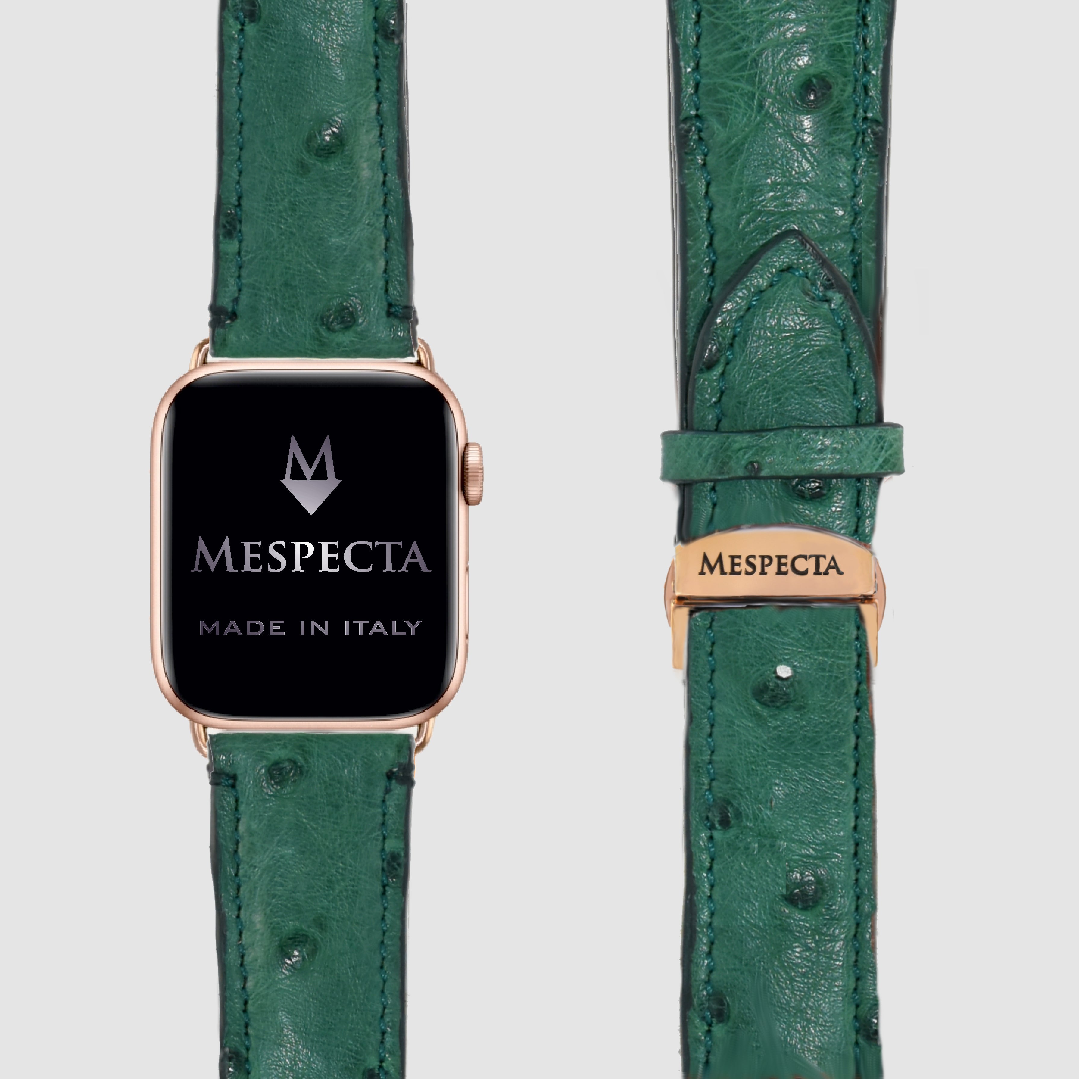 Cinturino Apple Watch in Pelle di struzzo – Personalizzabile (Ultra, Serie 4–10, SE)