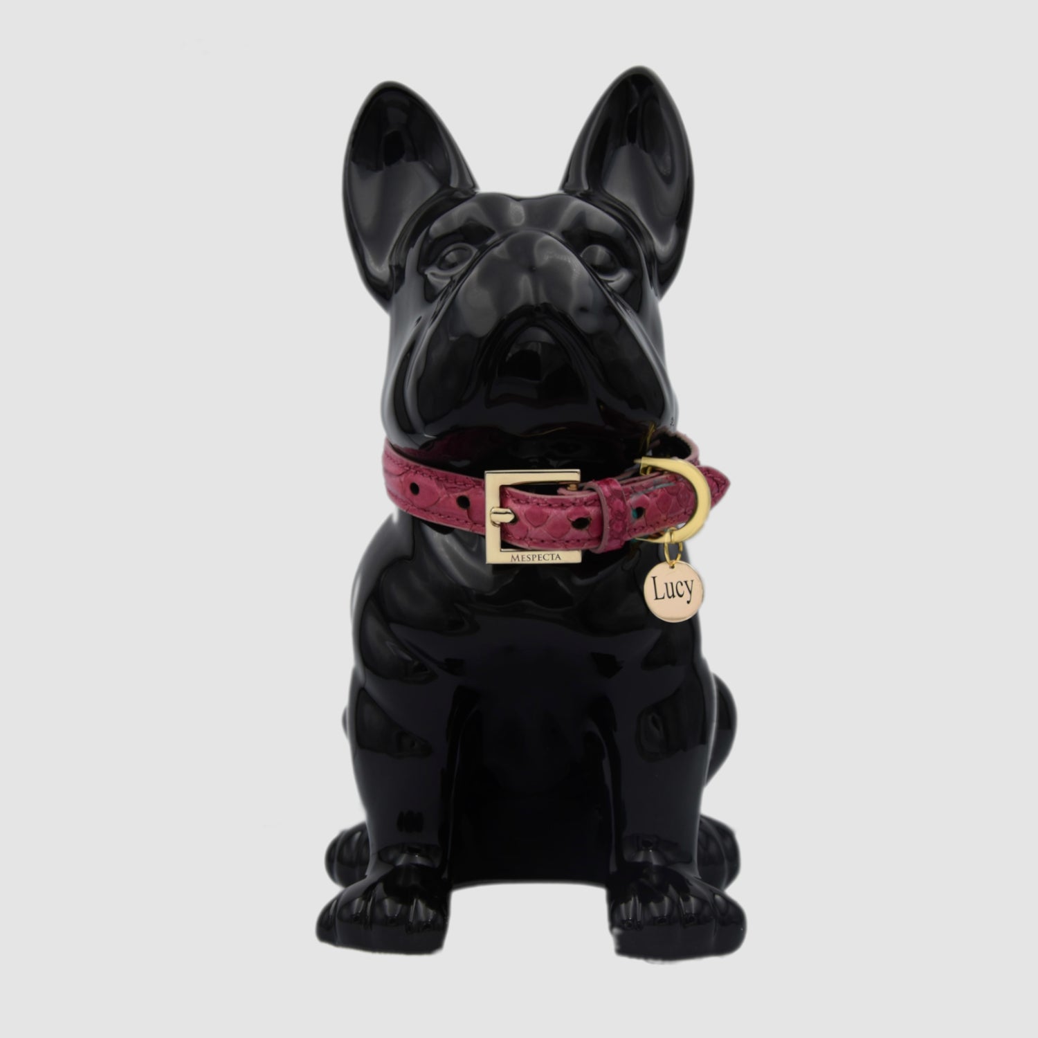 Collare per cani e gatti in vera pelle di pitone Fuchsia
