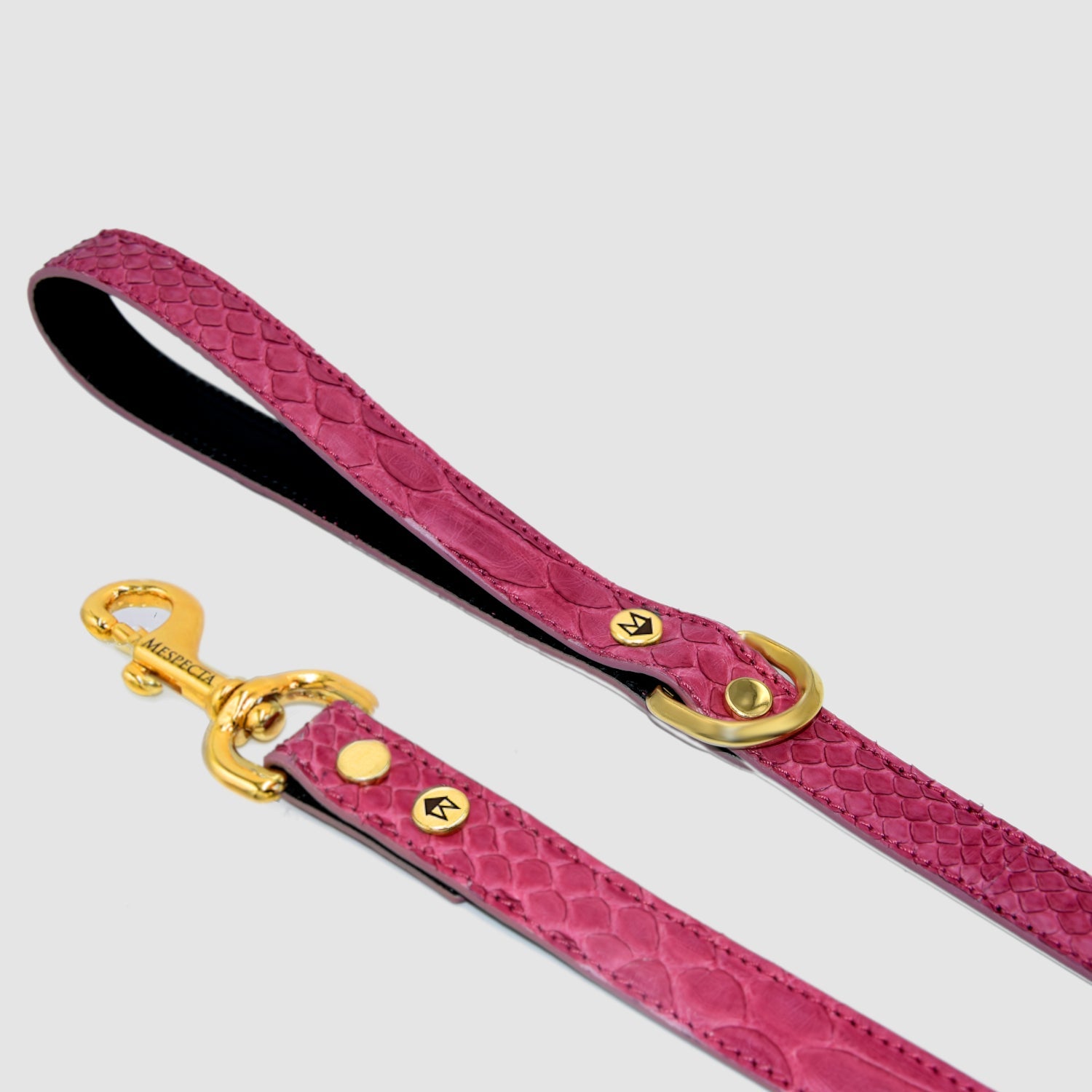 Guinzaglio in vera pelle di pitone Fuchsia