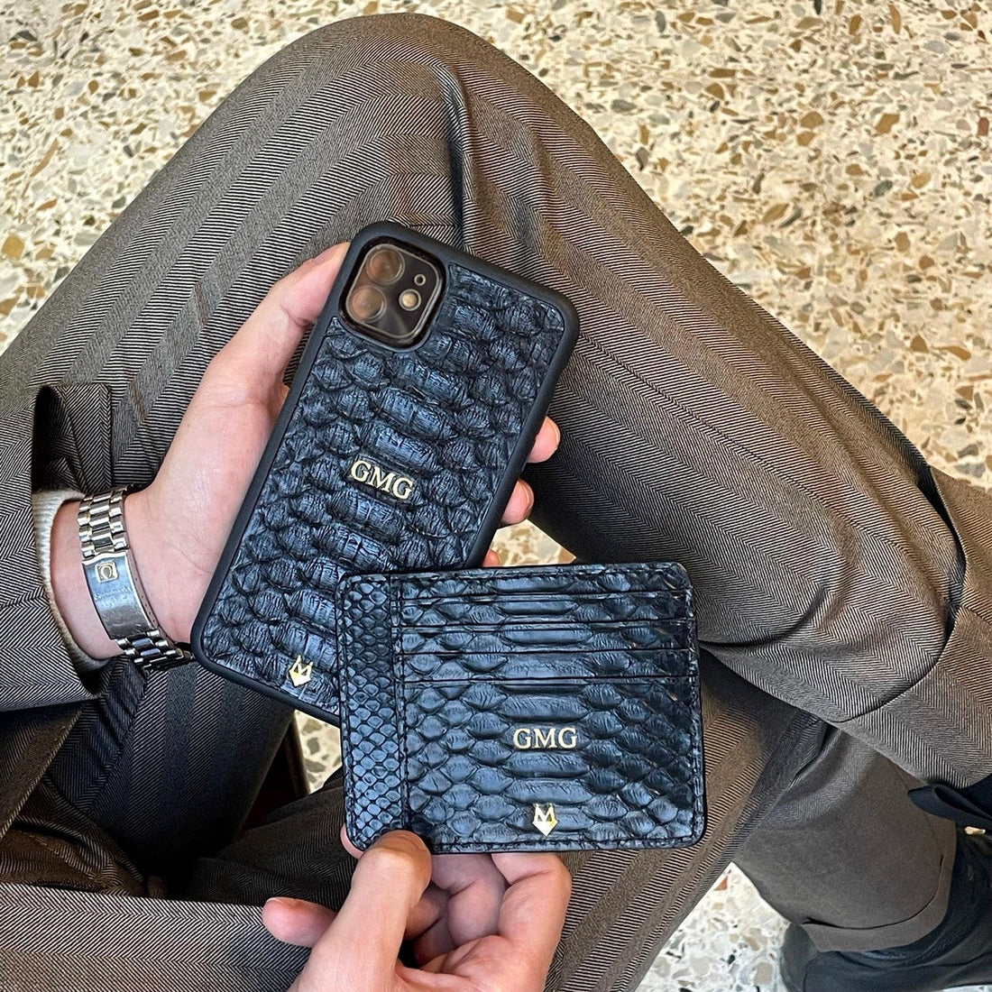 Cover in vera pelle di Pitone Personalizzabile iPhone 17/16/15/14/13/12