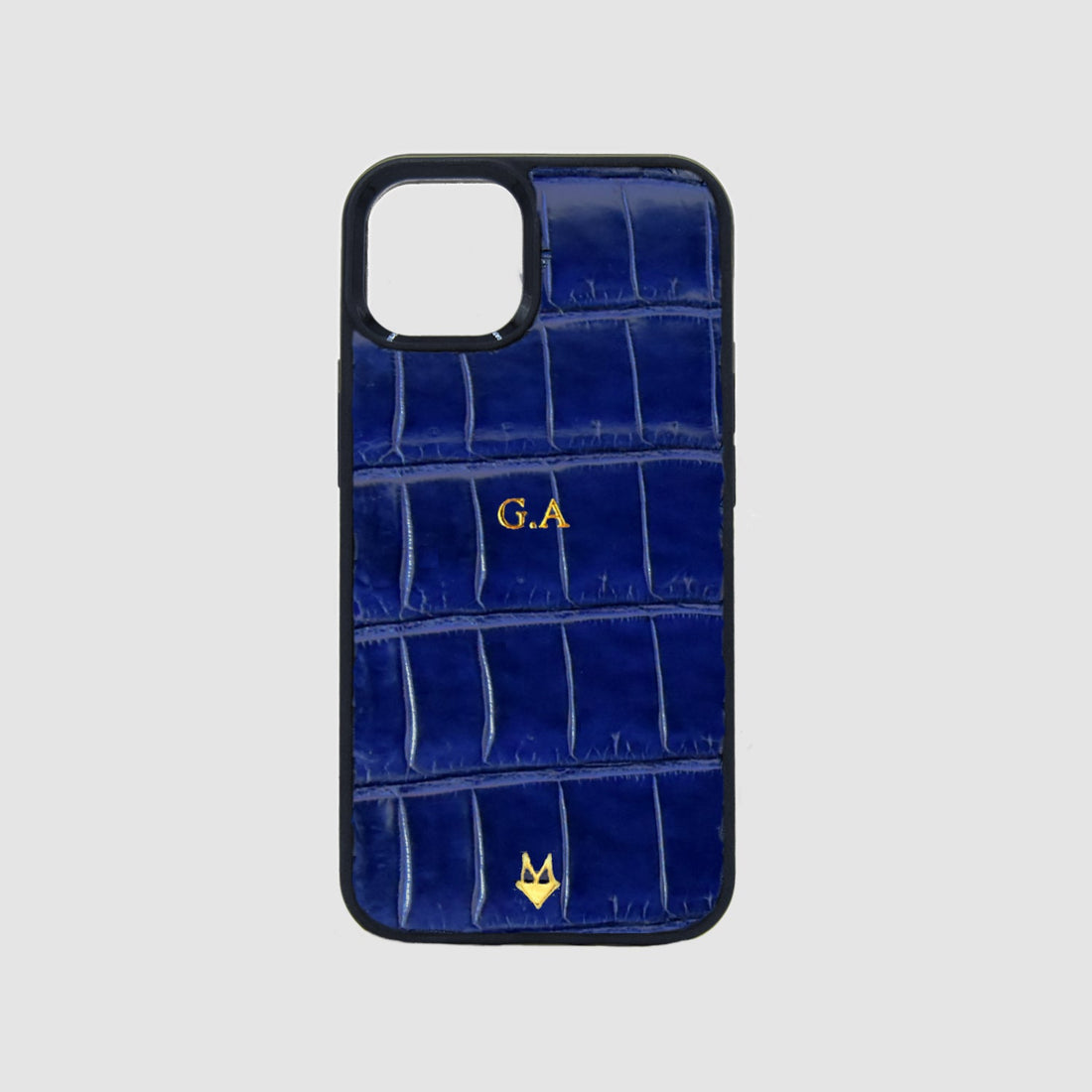 Cover in vera pelle di Coccodrillo iPhone MagSafe 17/16/15/14/13 Blu Zaffiro