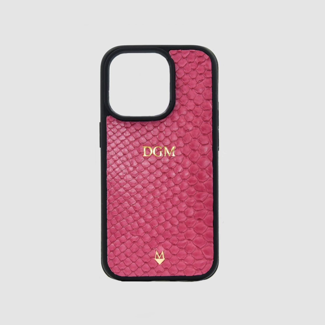 Cover in vera pelle di Pitone Personalizzabile iPhone 17/16/15/14/13/12 Fucsia