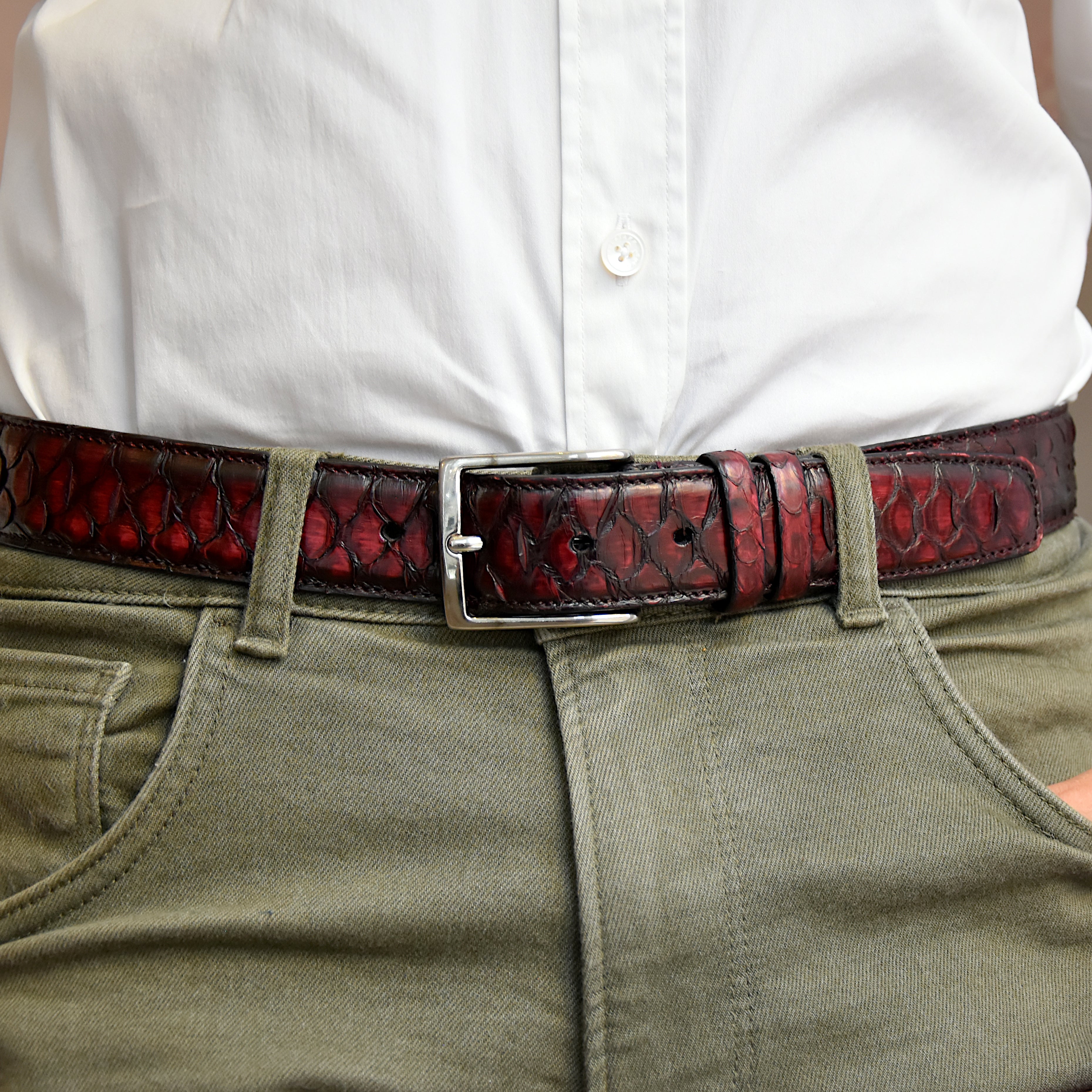 Cintura Uomo in vera pelle di Pitone Personalizzabile