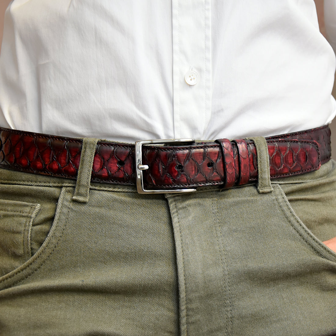 Cintura Uomo in vera pelle di Pitone Personalizzabile