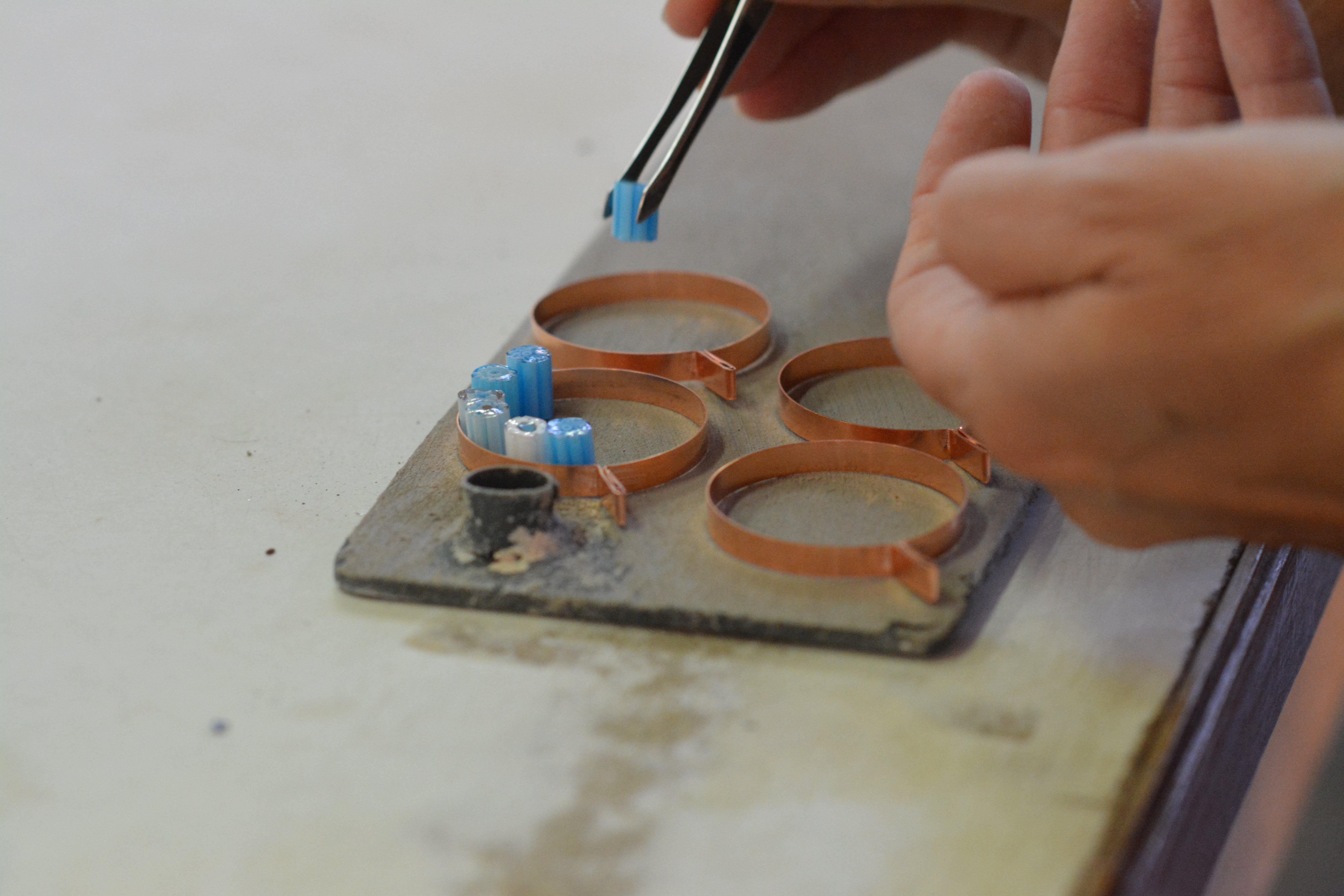 Glass Bottle with Murrina Glass of Murano - Azzura.