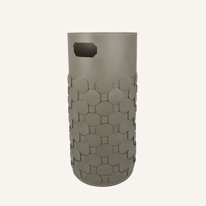 Elegante portaombrelli di cuoio intrecciato LUMIA - Tortora