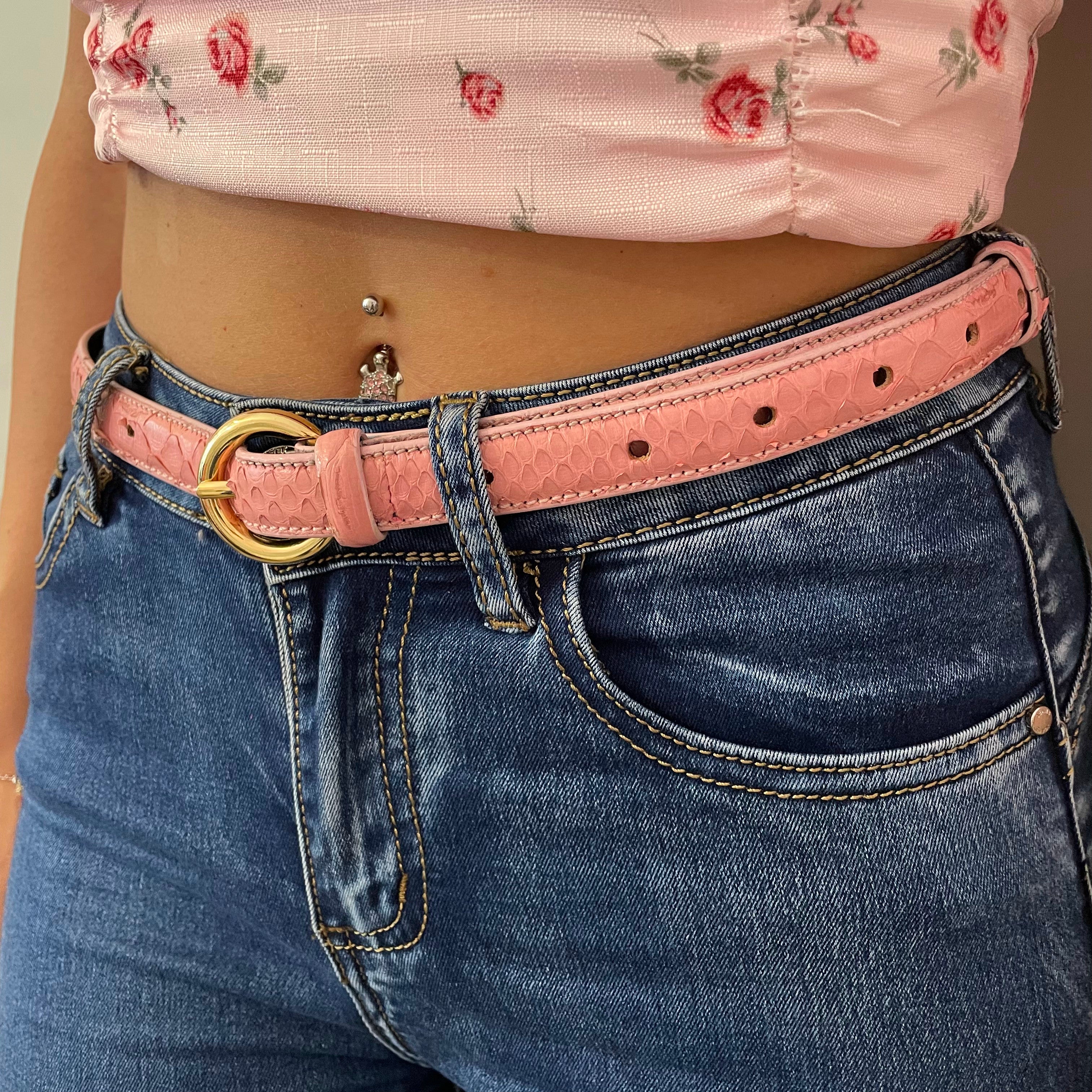 Cintura Donna in vero Pitone Rosa Personalizzabile - MESPECTA Italia