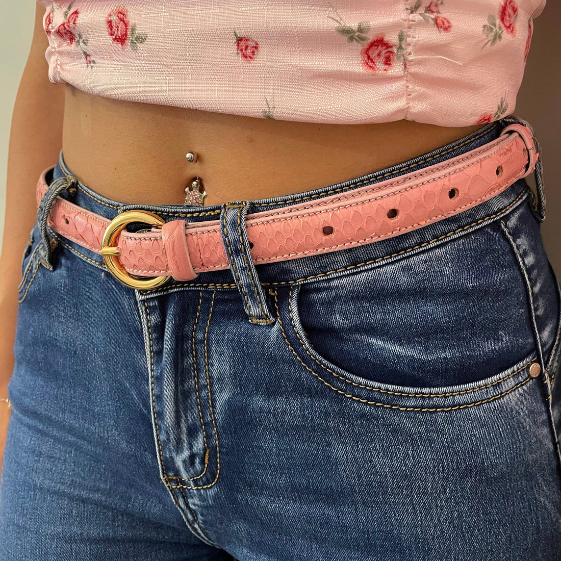 Cintura Donna in vero Pitone Rosa Personalizzabile - MESPECTA Italia