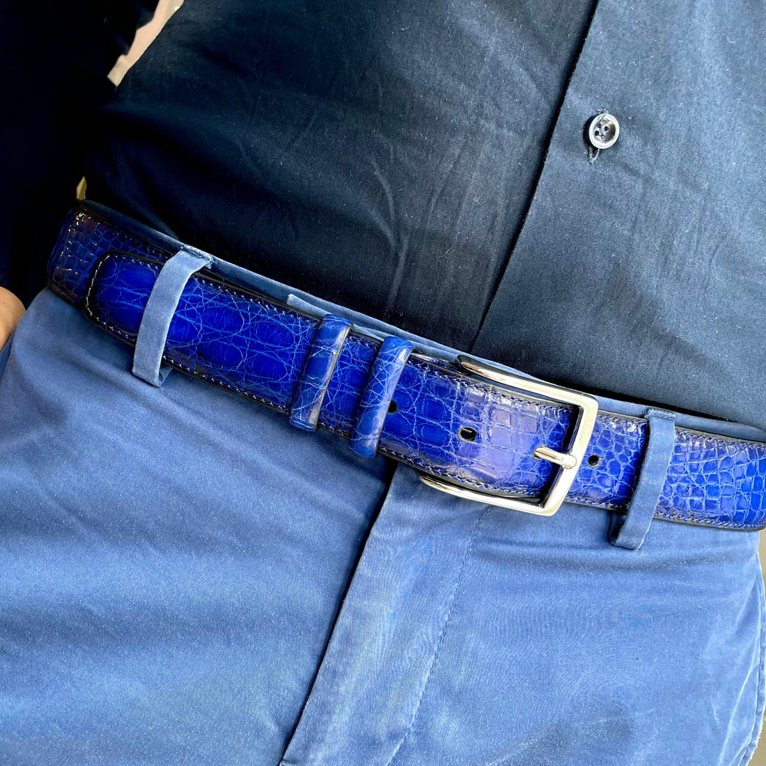 Cintura Uomo in vera pelle di Coccodrillo