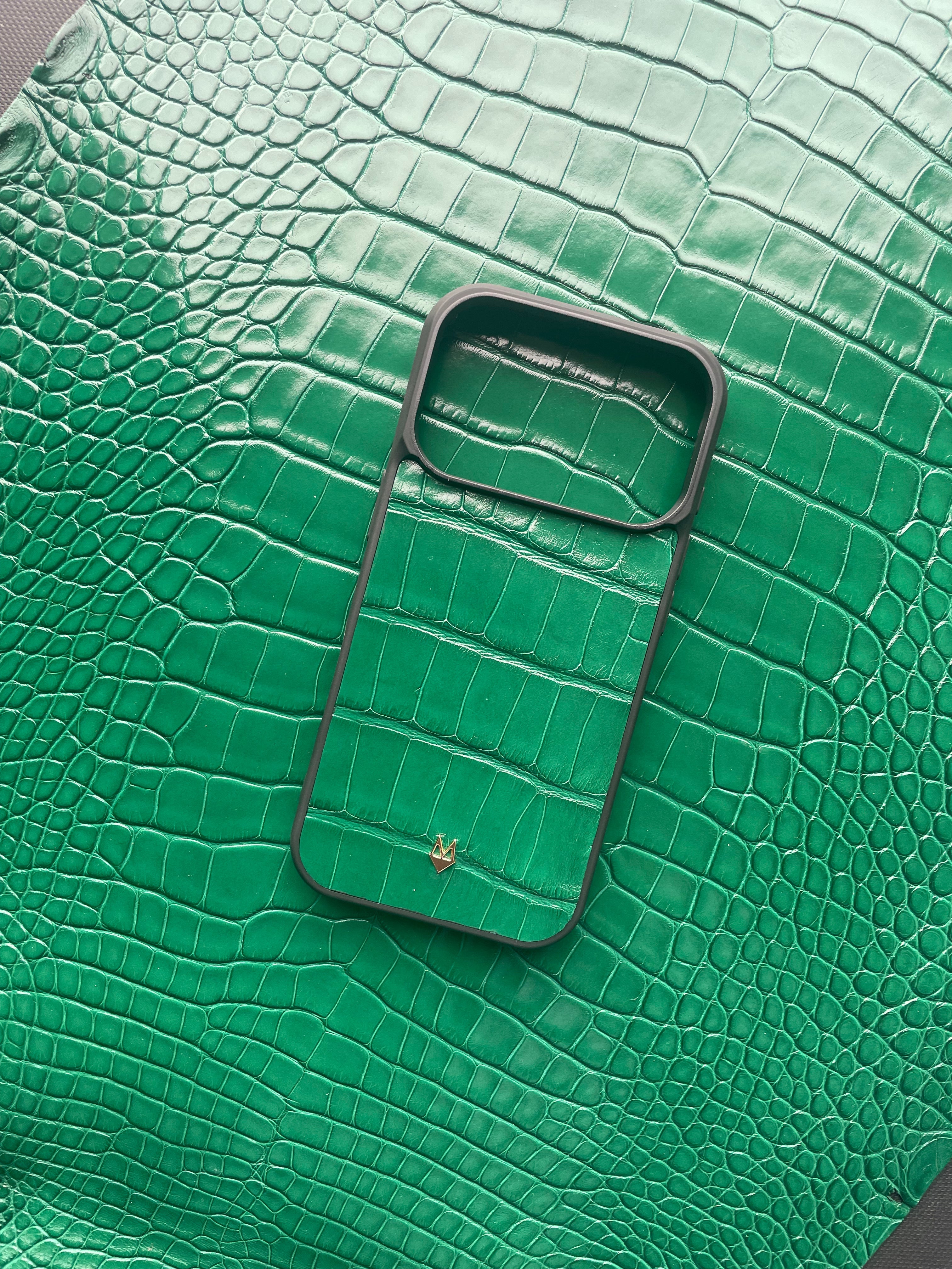 Cover in vera pelle di Coccodrillo iPhone MagSafe 17/16/15/14/13/12