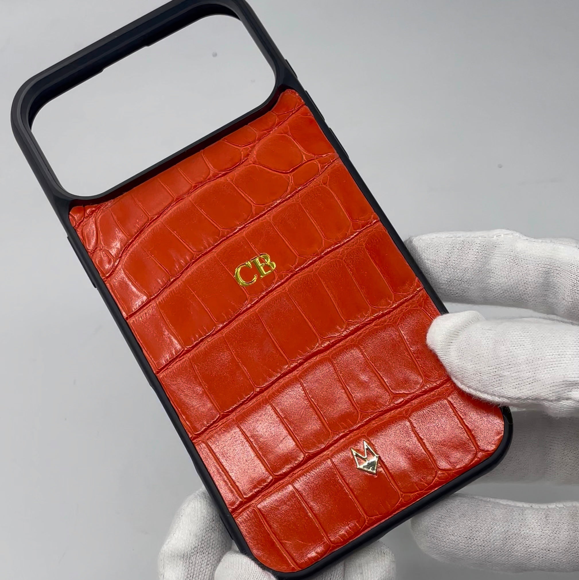 Cover in vera pelle di Coccodrillo e Pitone iPhone 17/16/15/14/13/12 MagSafe Personalizzabile