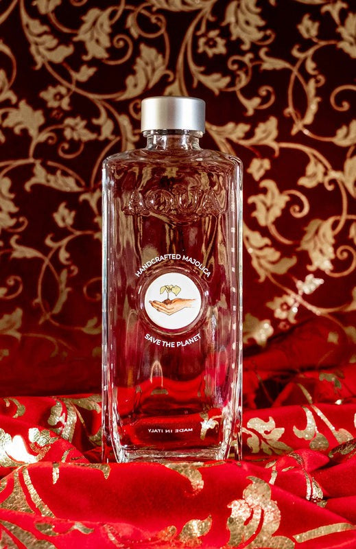 Glass Bottle with Majolica di Bassano - Eco Logo